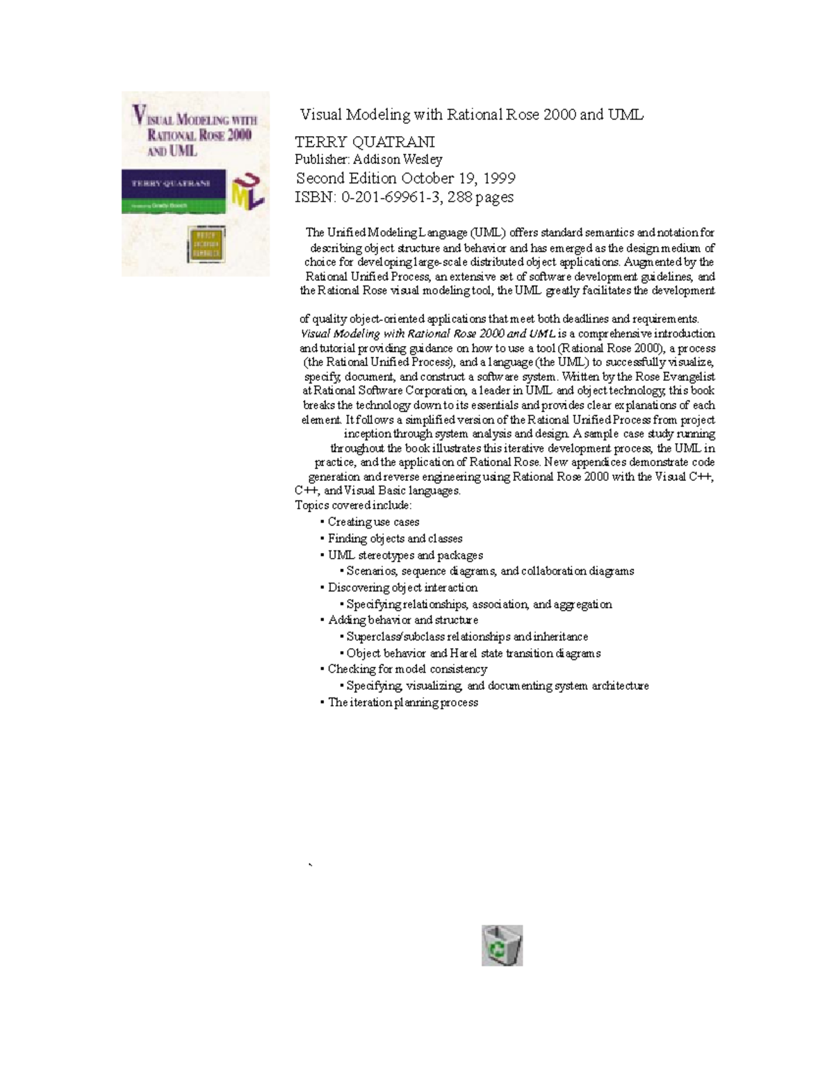 Visual Modeling with Rational Rose - Augmented by the Rational Unified ...