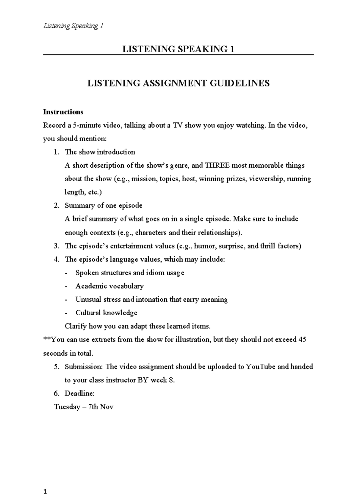 assignment plan listening answers