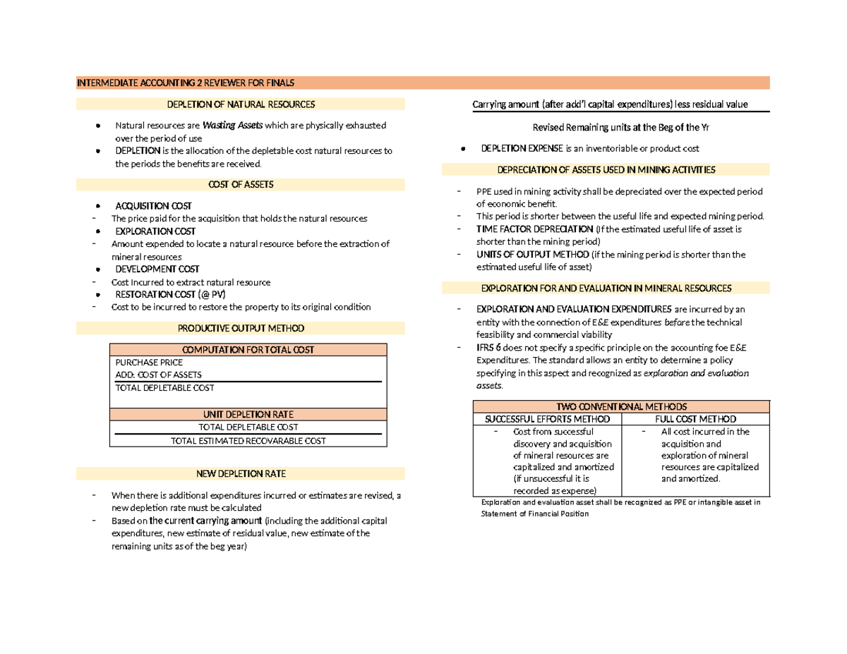 Intermediate Accounting 2 Reviewer FOR Finals - INTERMEDIATE ACCOUNTING ...