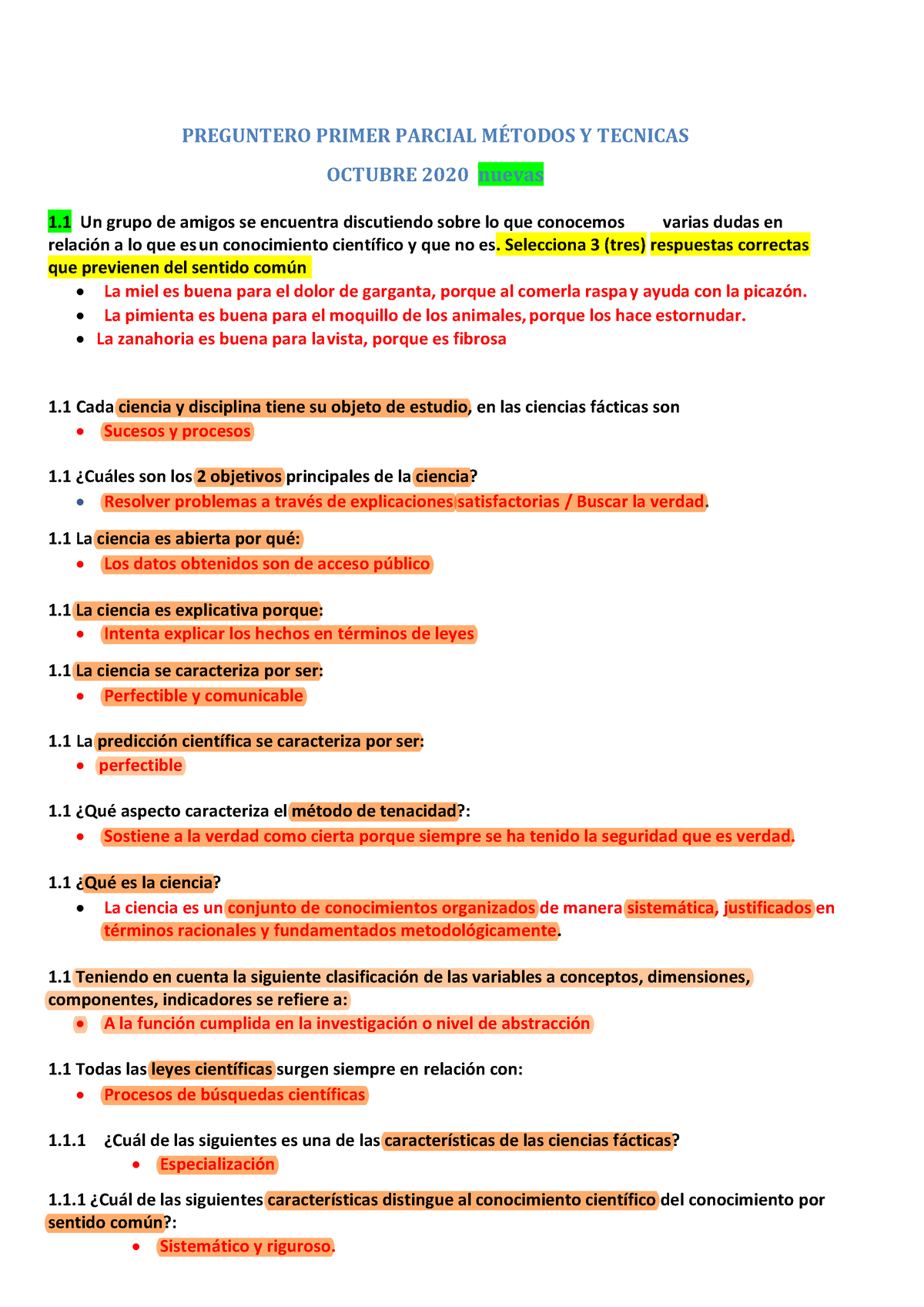 Preguntero Primer Parcial MÉ Todos Y TÉ Cnicas Integrador 30-10 ...