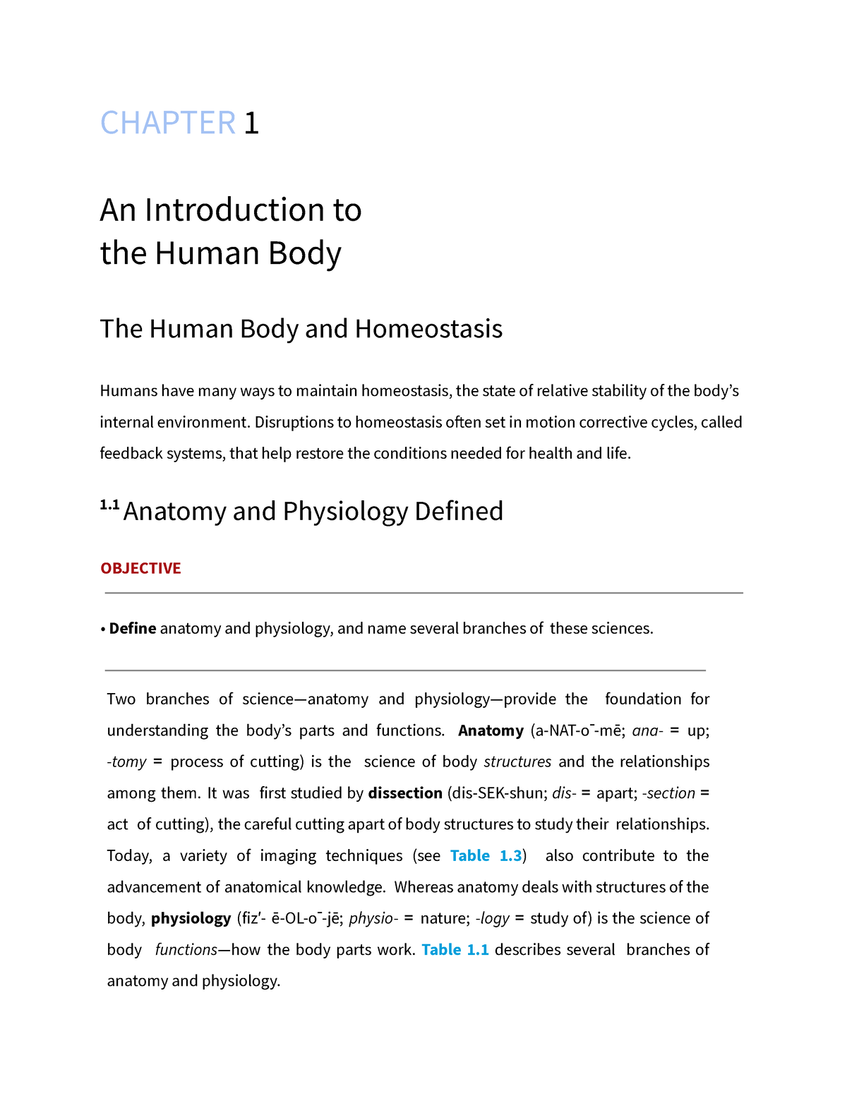 Chapter 1 - AN Introduction TO THE Human BODY ( Anaphy) - CHAPTER 1 An ...