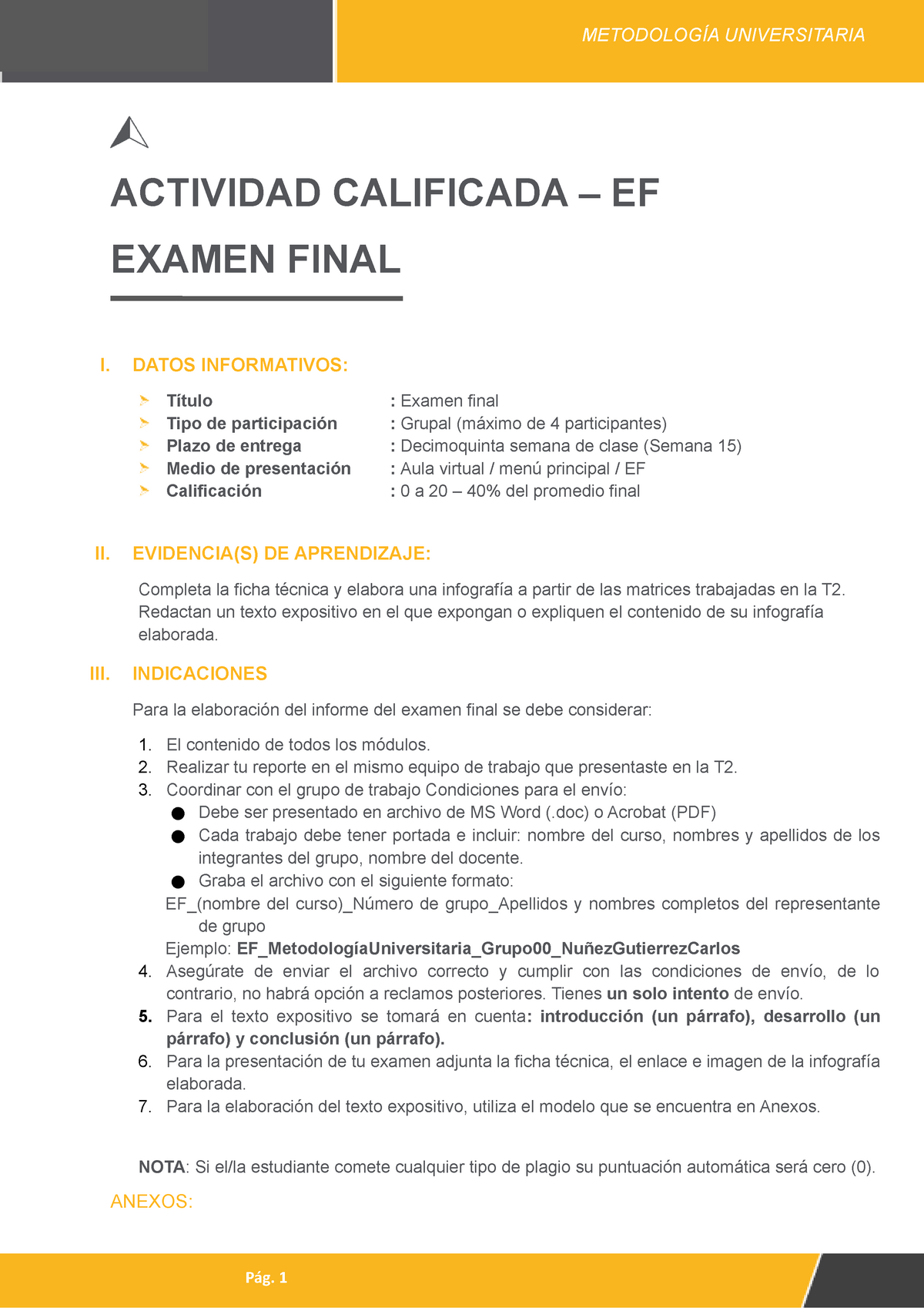 Trabajo Final De Metodologia - Metodología Universitaria - UPN - Studocu