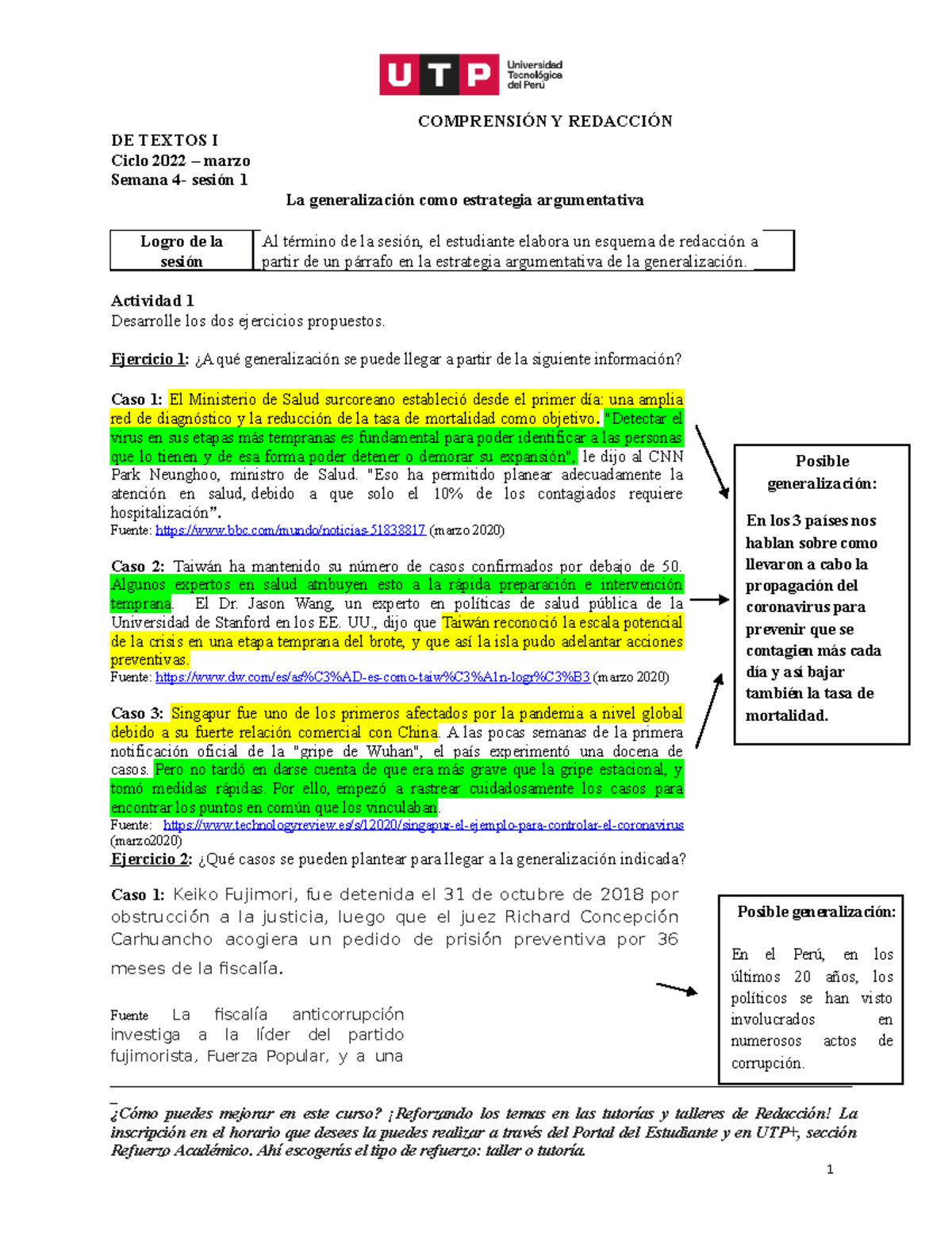 S04.s1 La Generalización Como Estrategia Argumentativa (material) 2022 ...