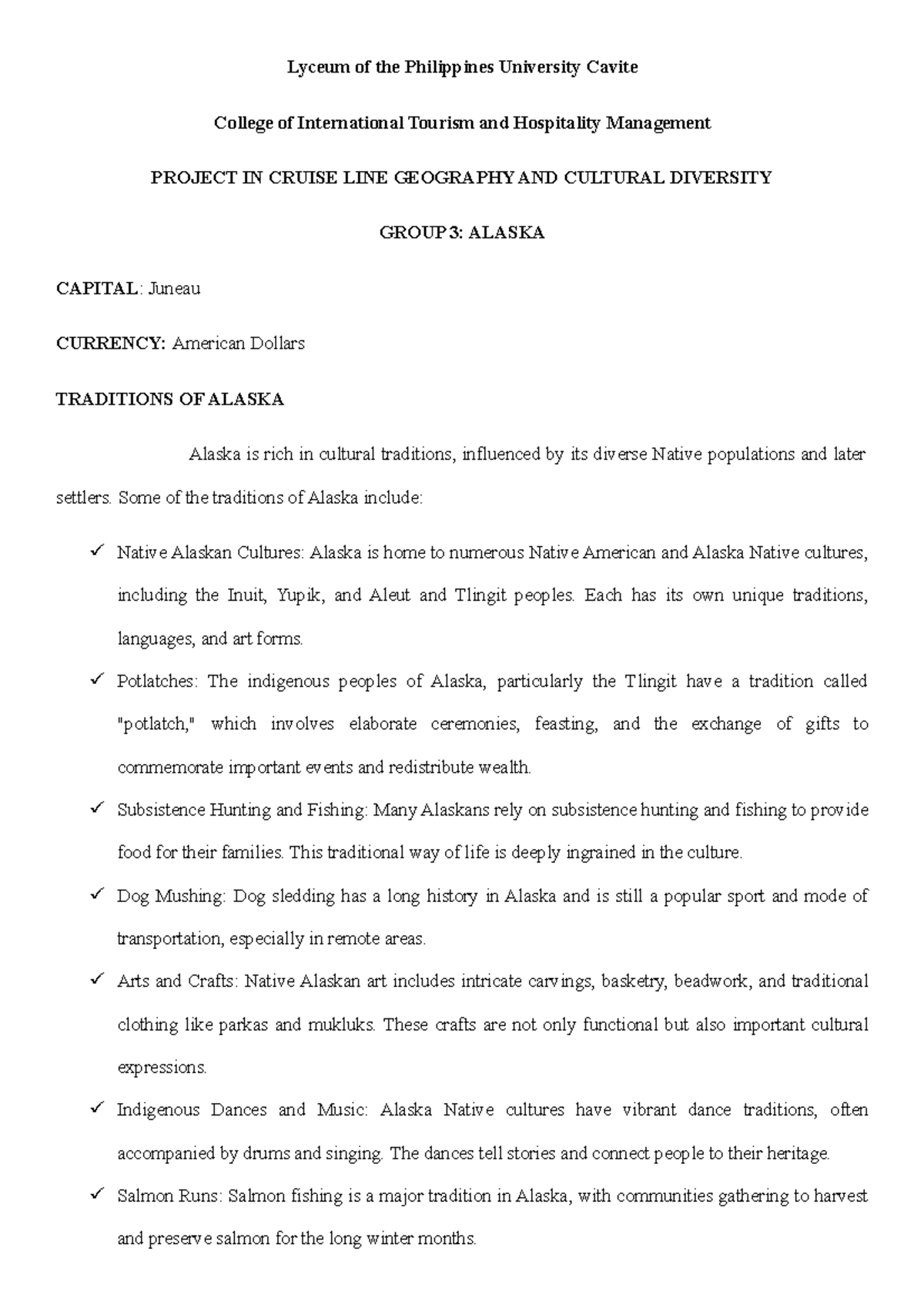 Alaska Project- Group-3 - Lyceum of the Philippines University Cavite ...