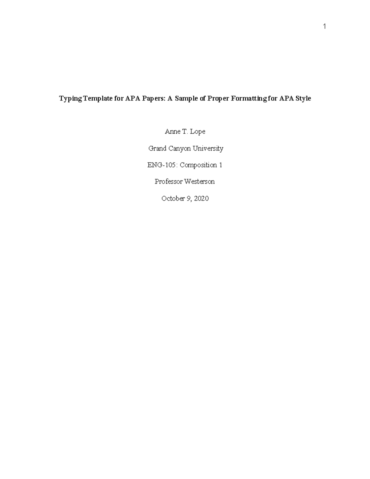 APA 7th template Prof W - Mayh - Typing Template for APA Papers: A ...