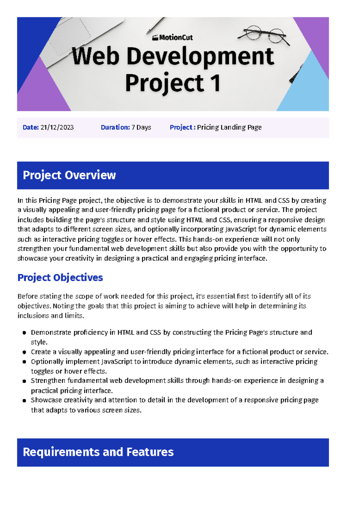 Web Development Internship Project 1 - In this Pricing Page project ...