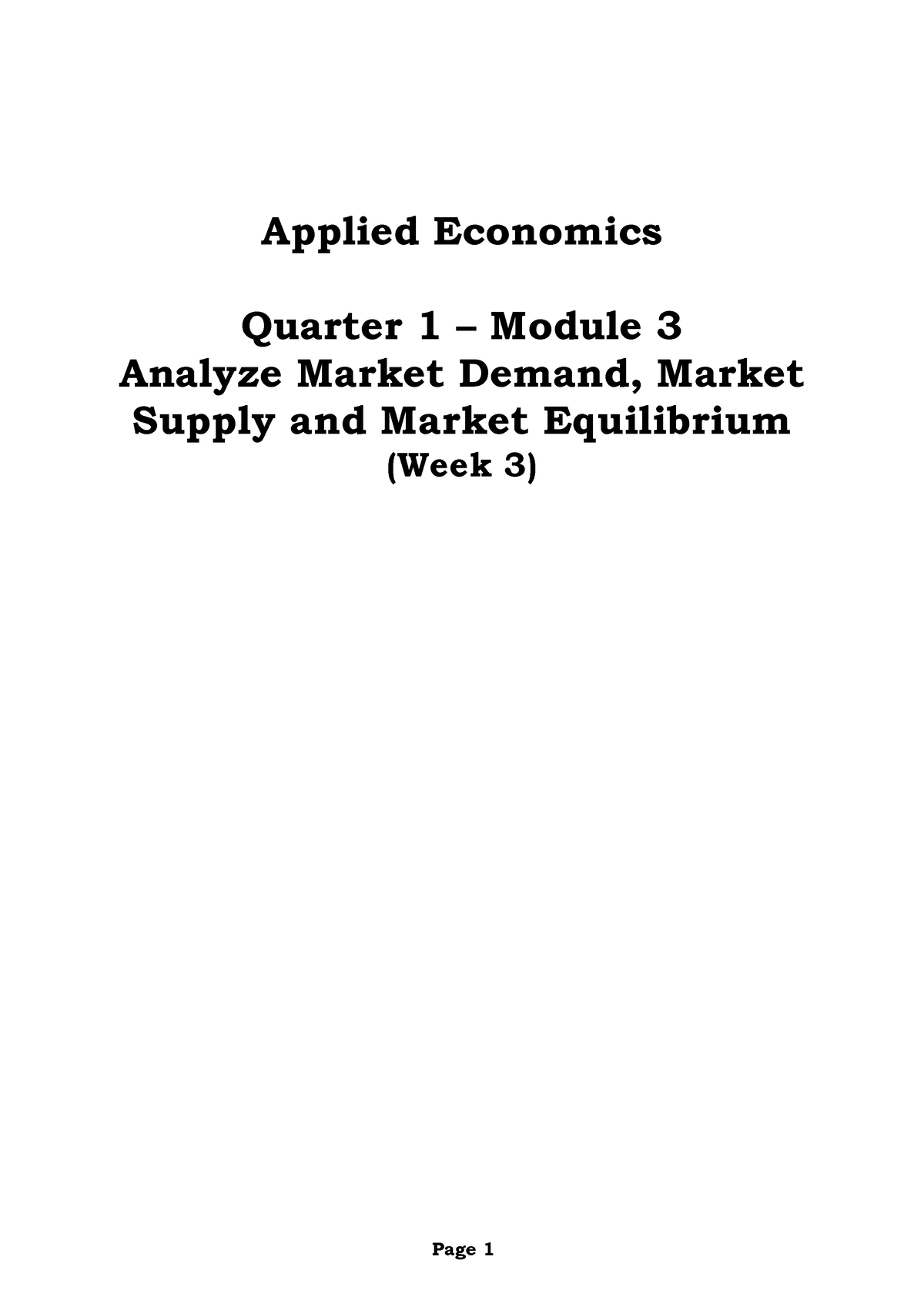 Applied Economic Quarter 1 Module 3 Week3 Applied Economics Quarter 1 Module 3 