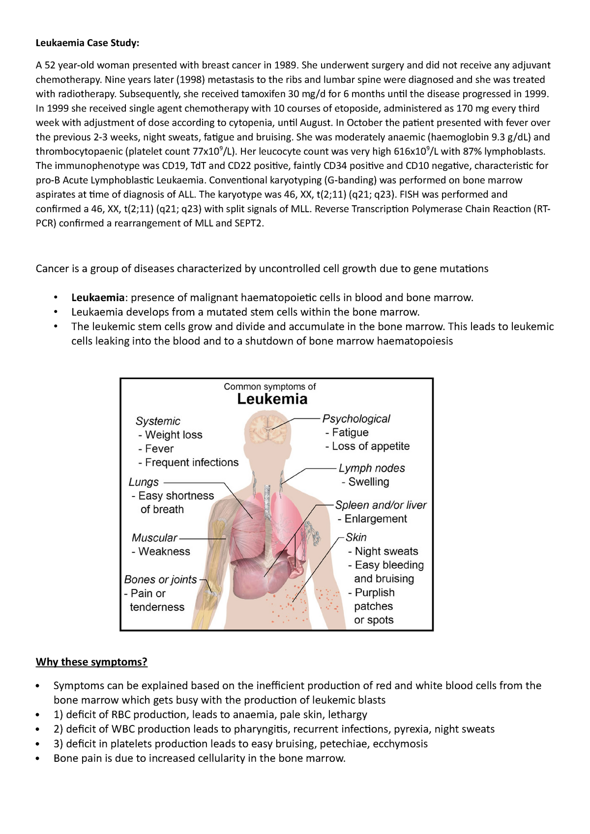 case study of leukaemia