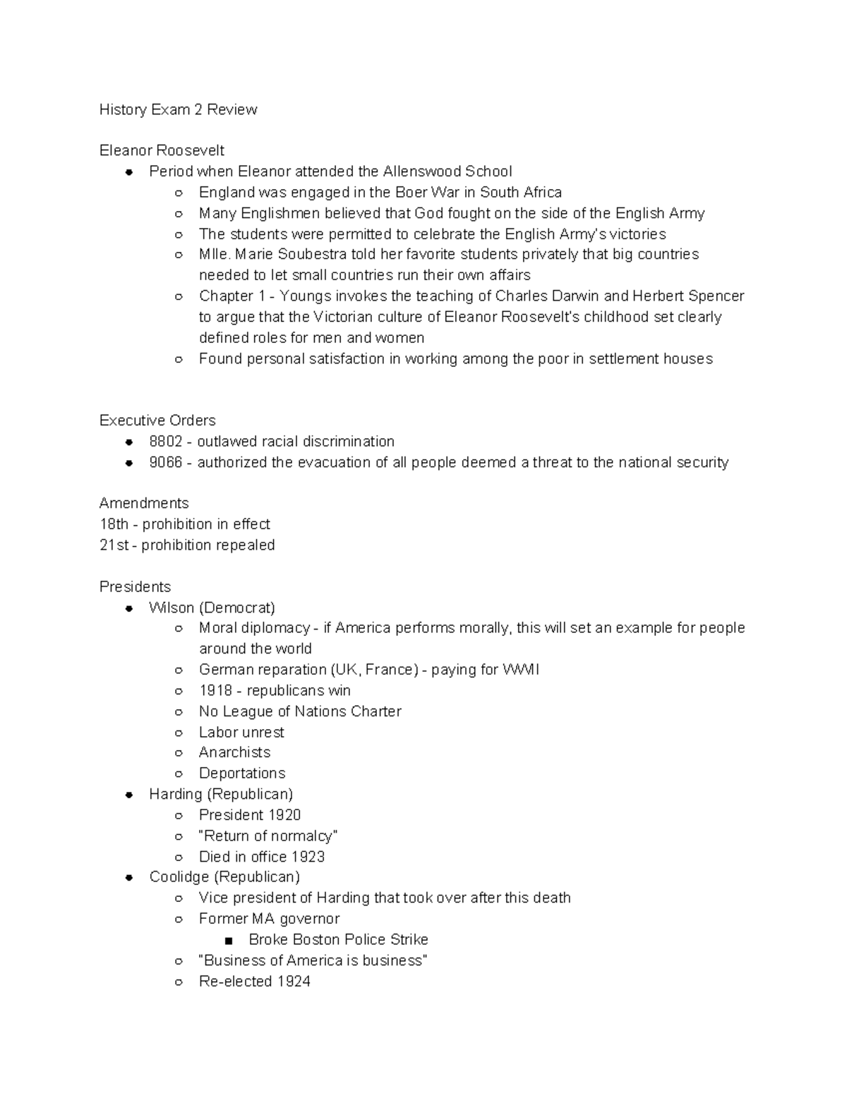 History Exam 2 Review - William Collopy - History Exam 2 Review Eleanor ...