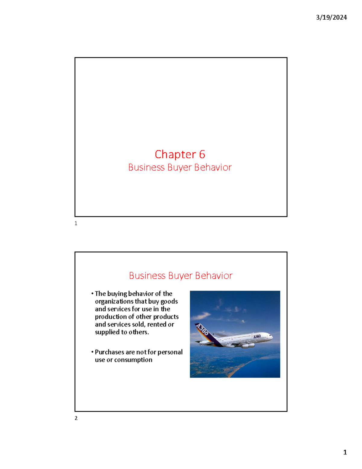 Chapter 6 - Business Buyer Behavior - Chapter 6 Business Buyer Behavior ...