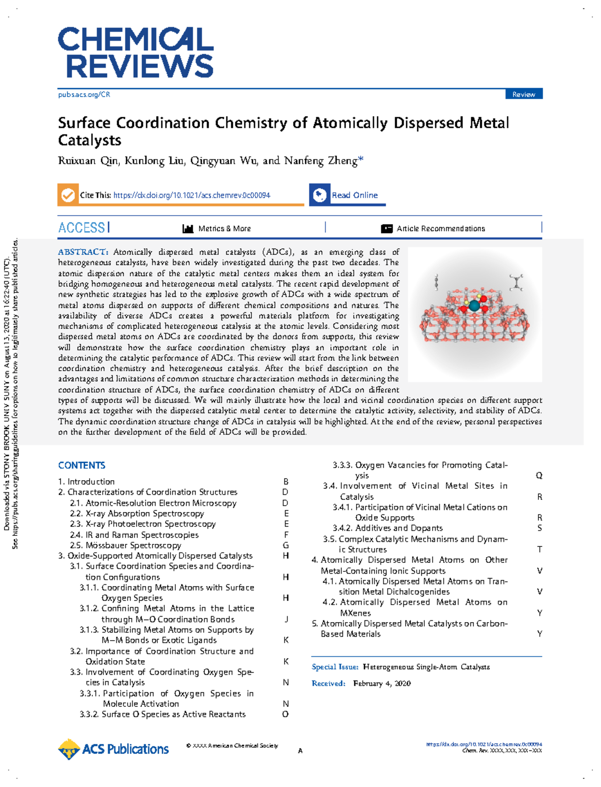 Surface Coordination Chemistry Of Atomically Dispersed Metal Catalysts Studocu