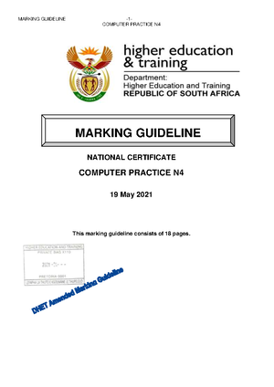 Computer Practice N6 MEMO JUNE 2021 - MARKING GUIDELINE -1- COMPUTER ...