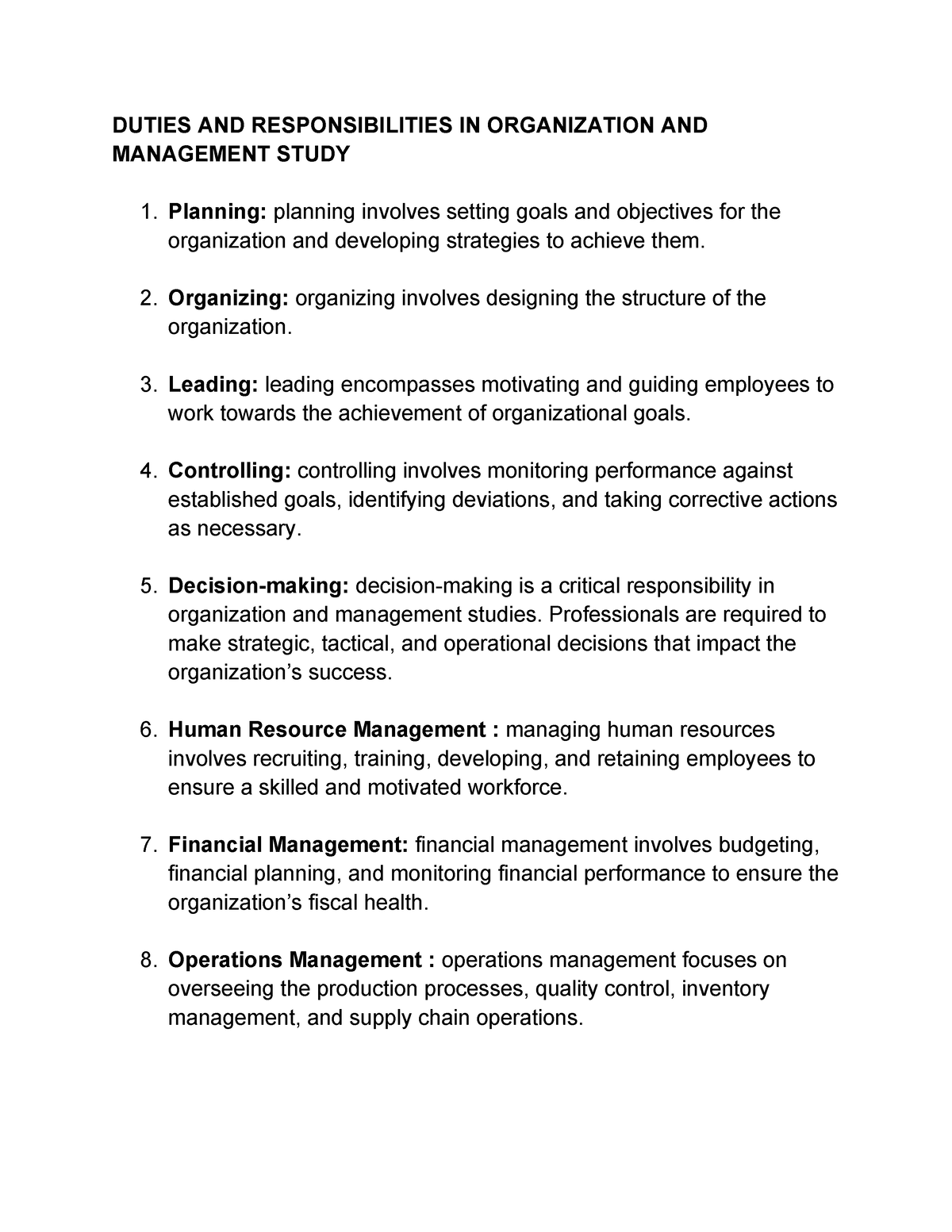 market research duties and responsibilities