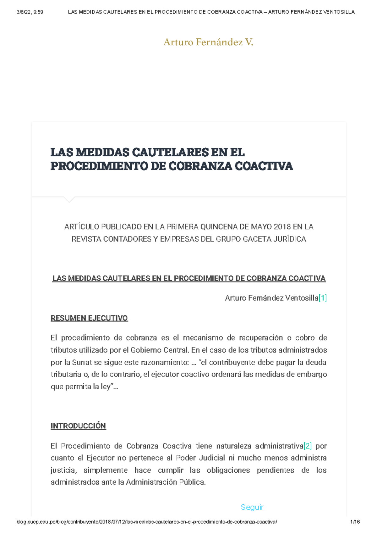 LAS Medidas Cautelares EN EL Procedimiento DE Cobranza Coactiva ...