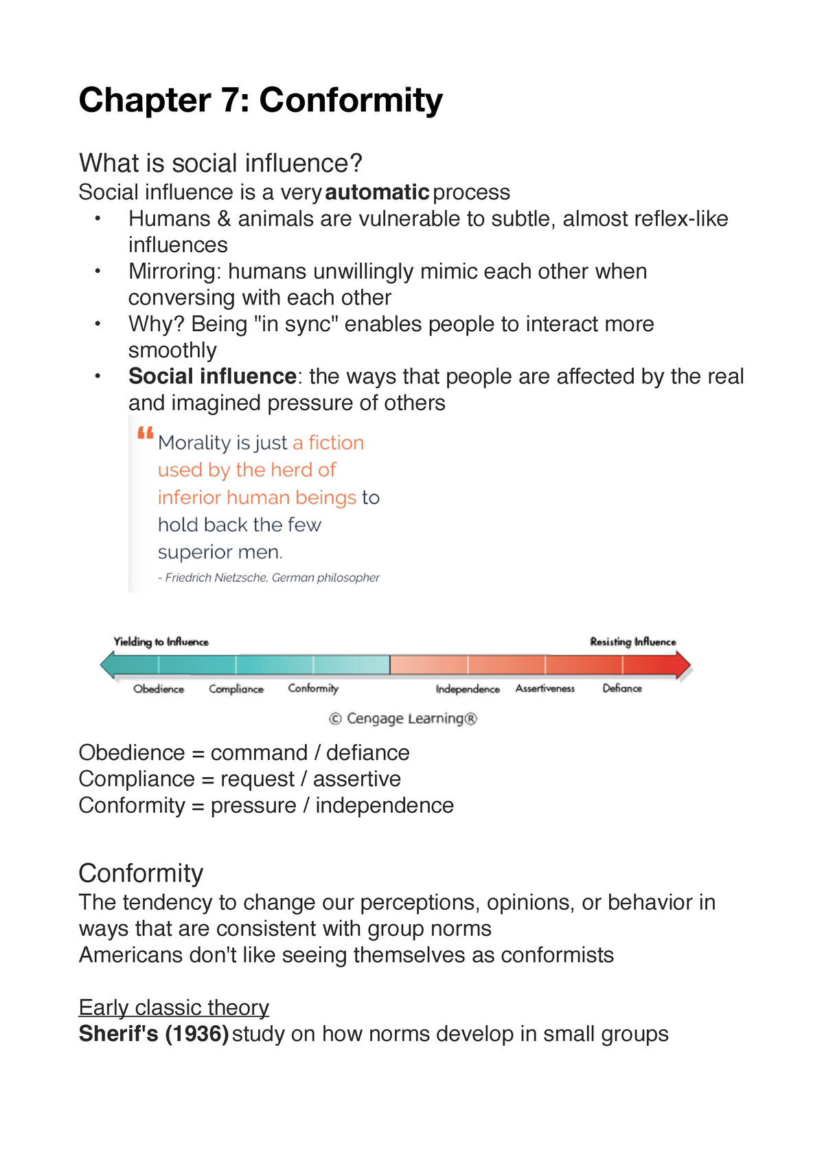 Chapter 7 - Conformity - Chapter 7: Conformity What Is Social Influence ...