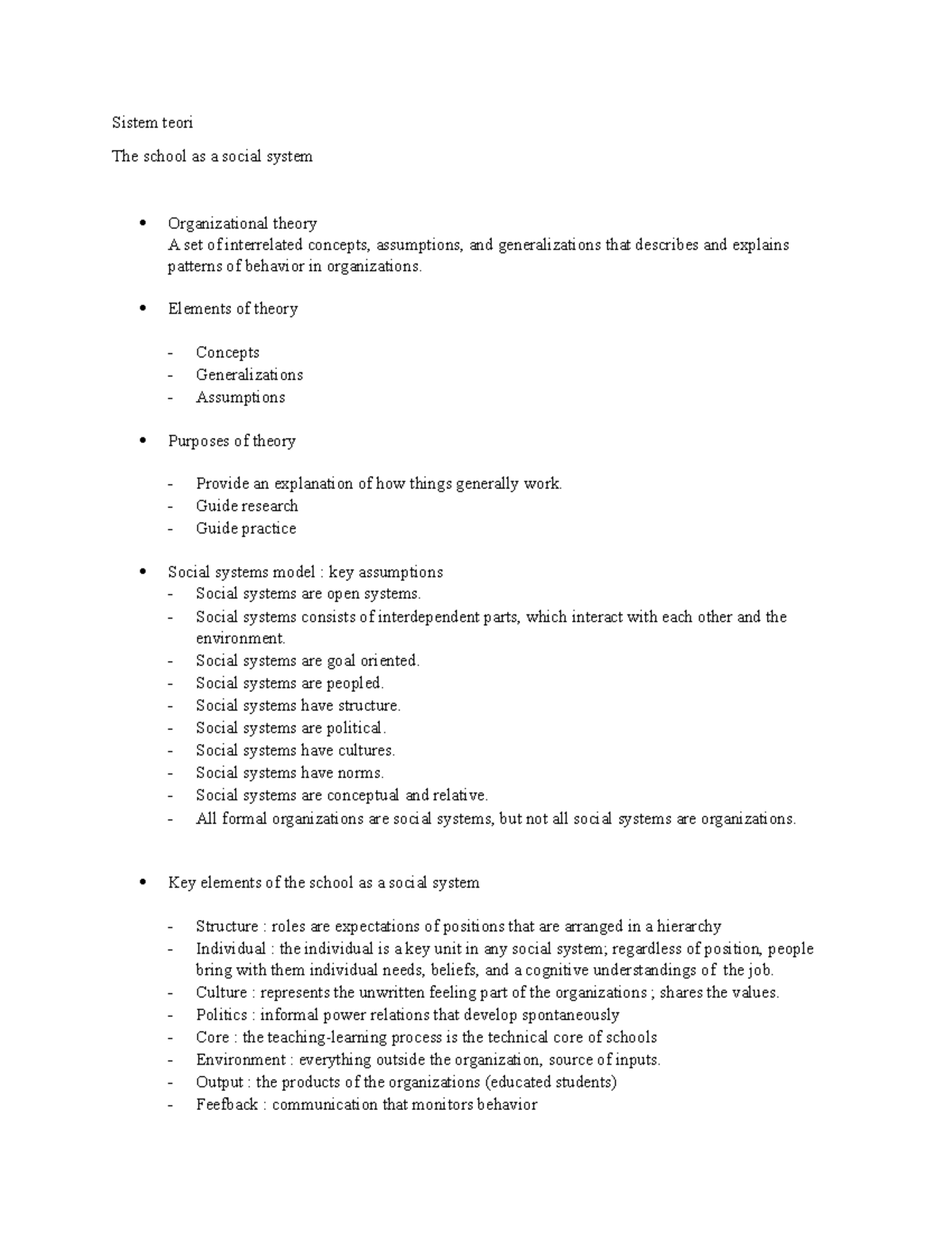 Sistem teori The school as a social system lect - Sistem teori The ...