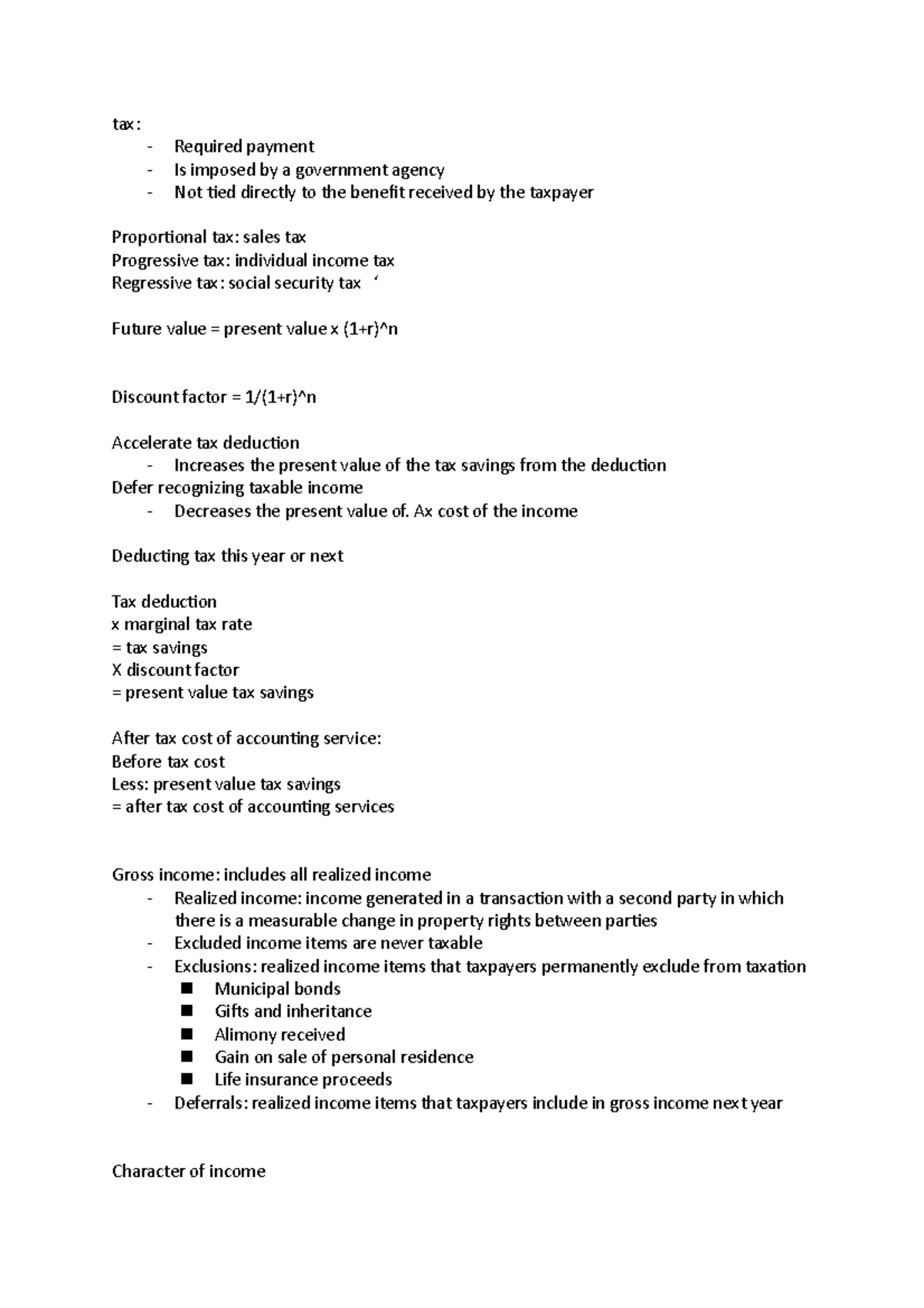 312 exam prep - Lecture notes of ppt for midterm 1 - tax: - Required ...
