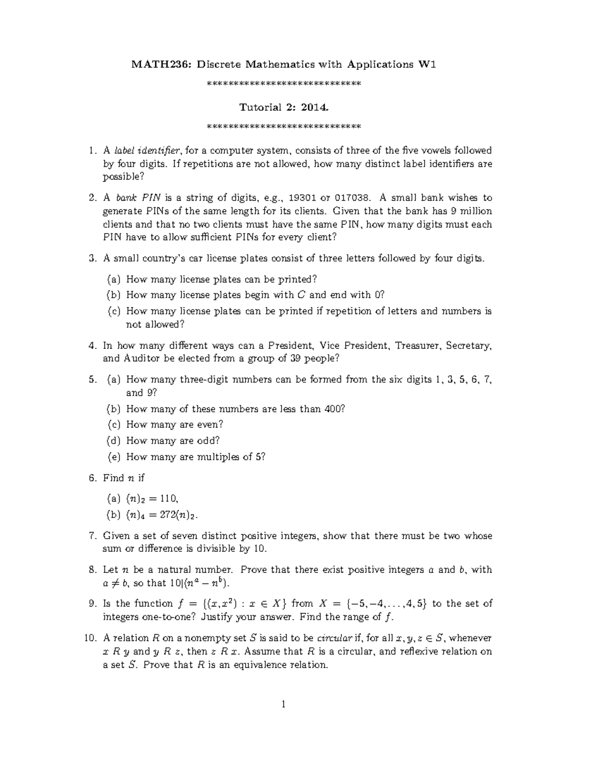 Tutorial 2 - practice - MATH236: Discrete Mathematics with Applications ...