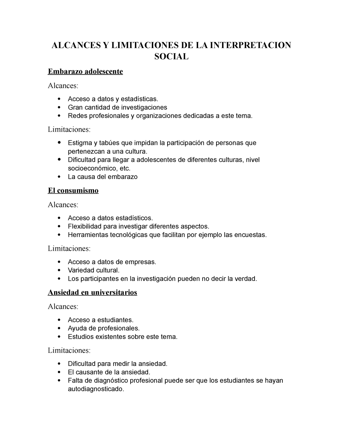 Alcances Y Limitaciones De La Interpretacion Social Alcances Y