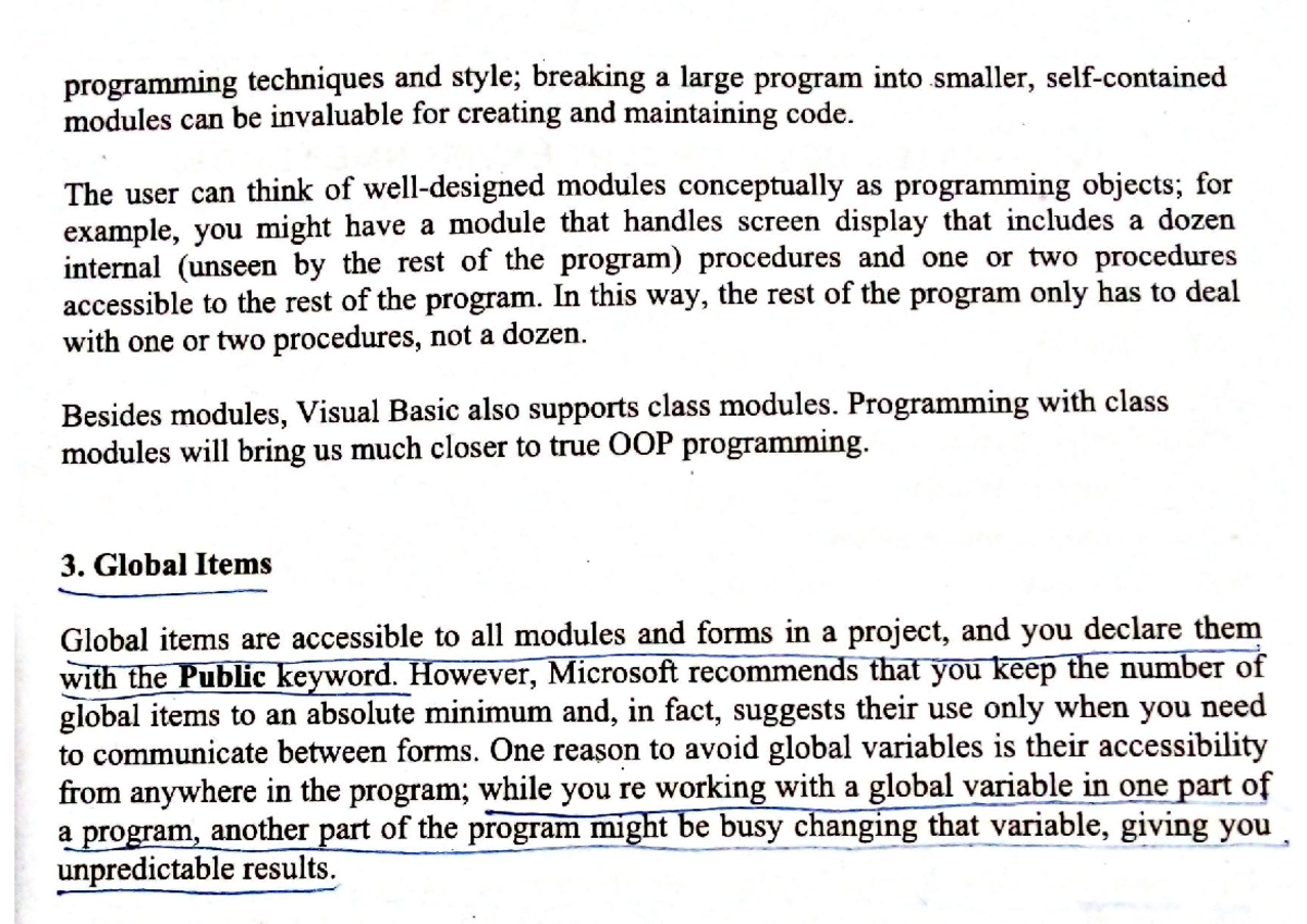 Parts of visual basic project - Bachelor of Computer Application - Studocu