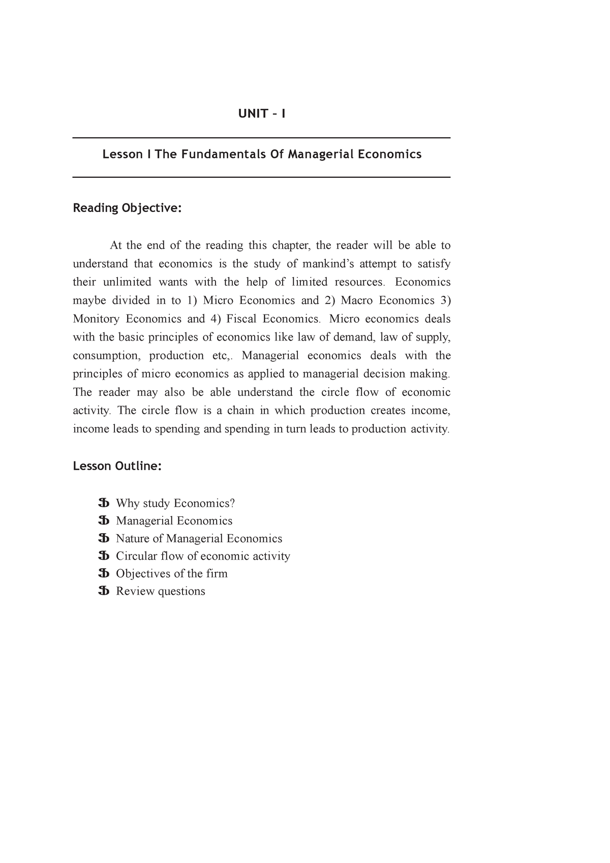 thesis on managerial economics