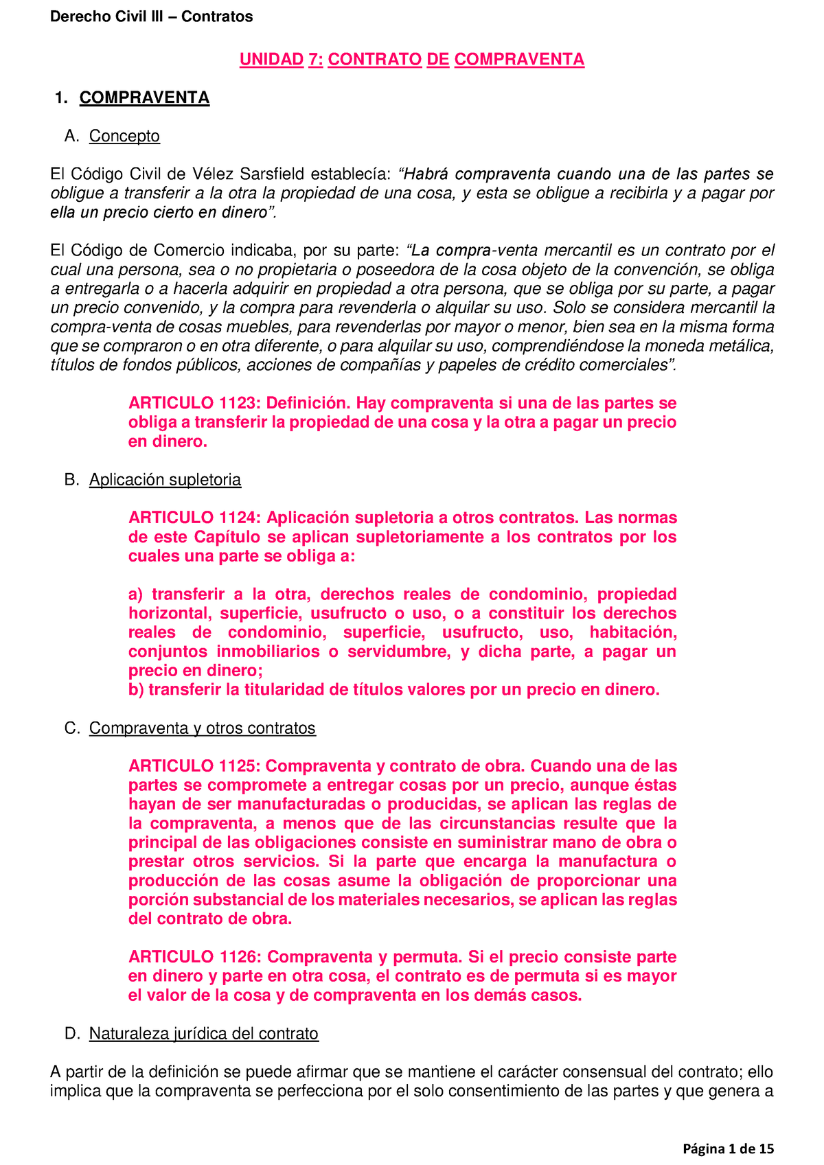 Unidad 7 - Contrato De Compraventa - UNIDAD 7: CONTRATO DE COMPRAVENTA ...