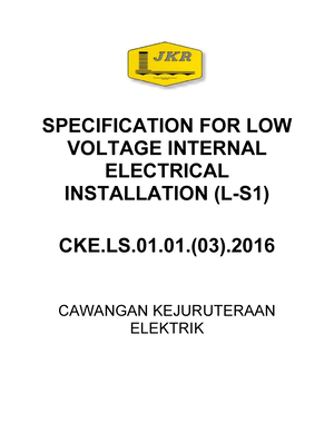 Specs L-S1 for LV Internal Electrical Installation