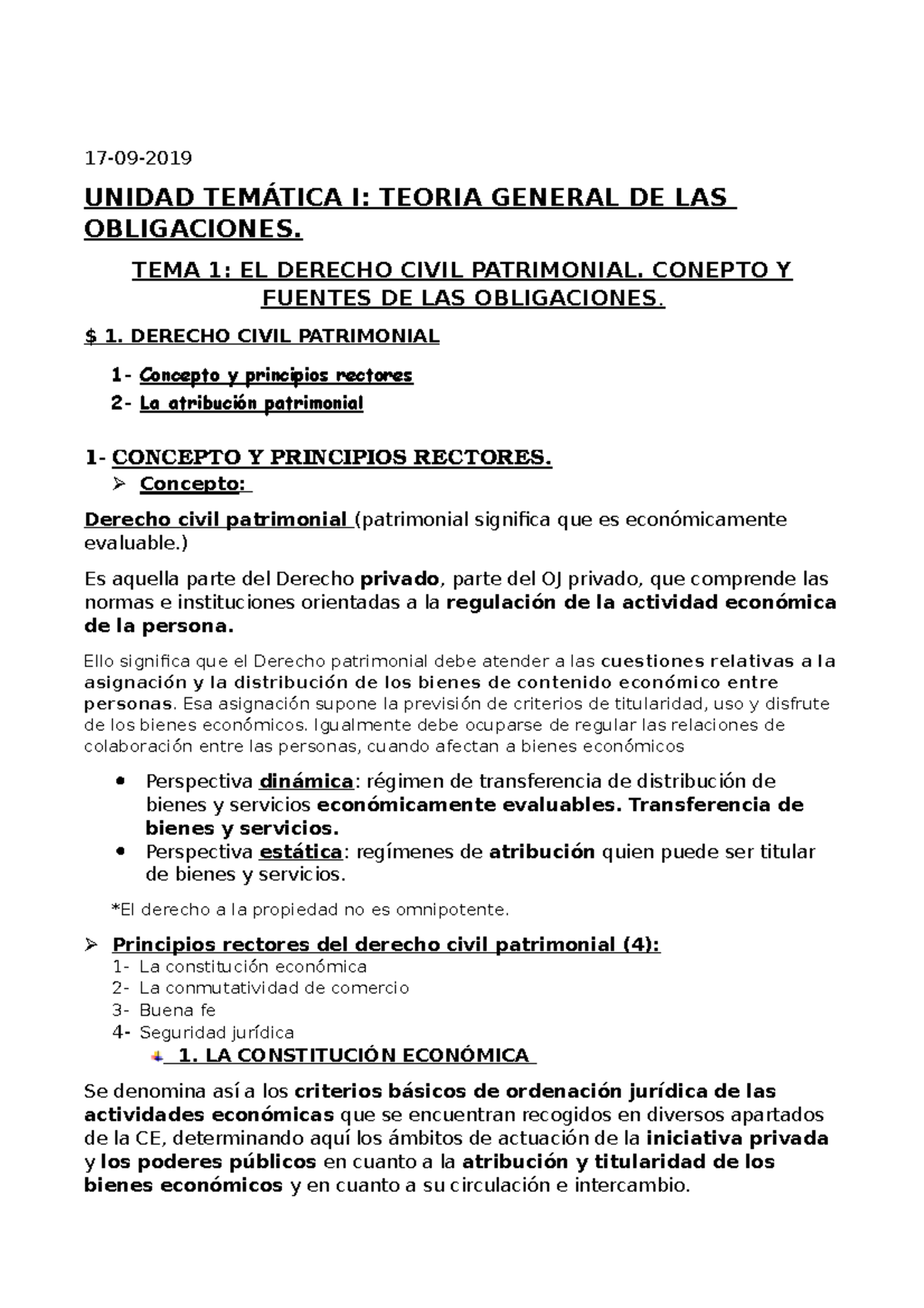 TEMA 1 y 2 Civil II - 17-09- UNIDAD TEMÁTICA I: TEORIA GENERAL DE LAS ...