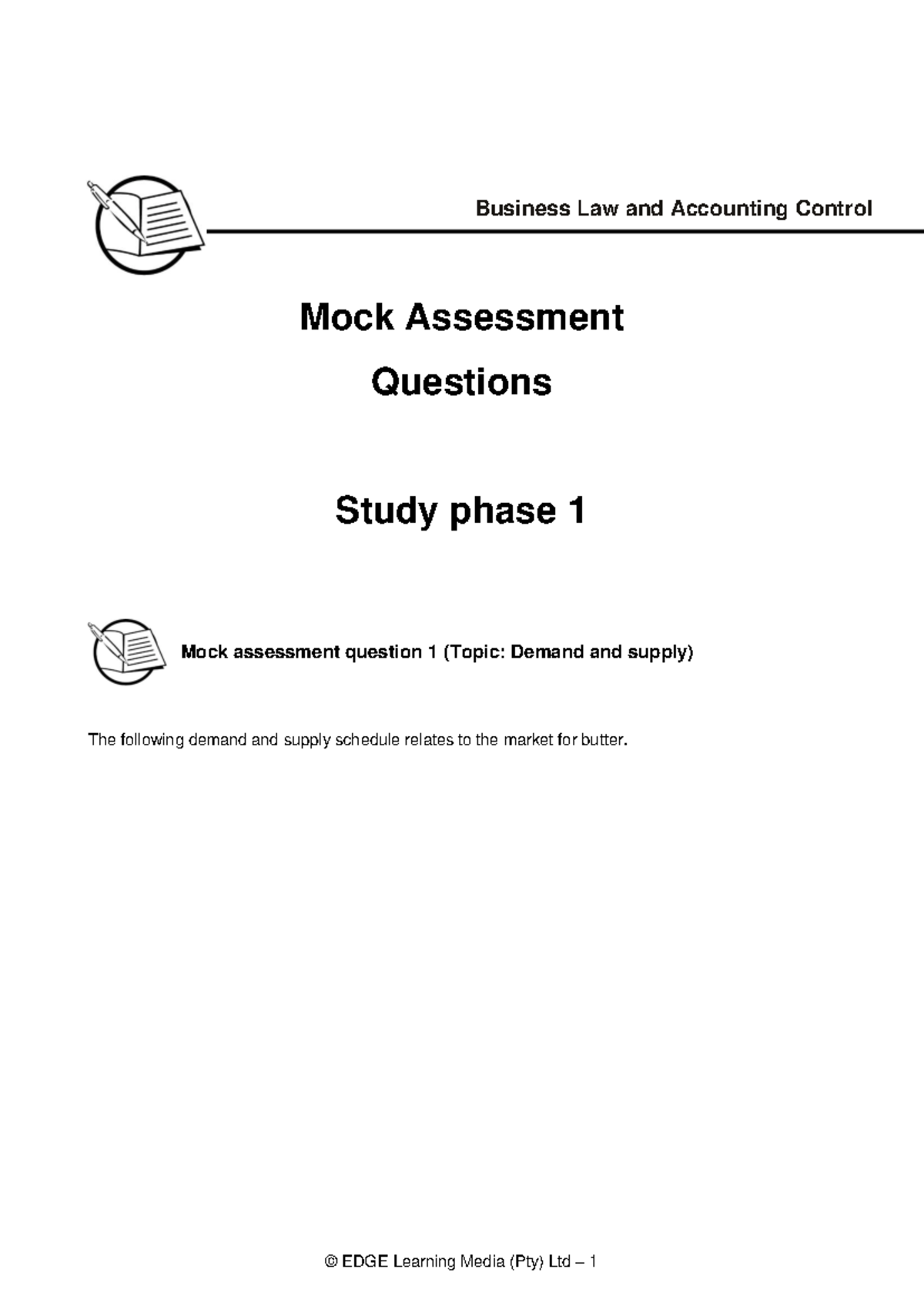MAQ1 - Mock Assessment Questions - Mock Assessment Questions Study ...