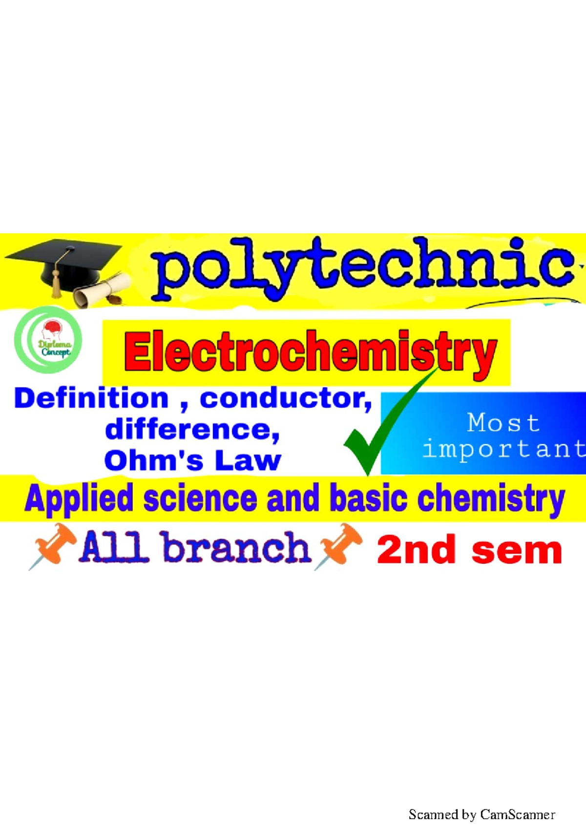 Electrochemistry 2nd sem Diploma Studocu