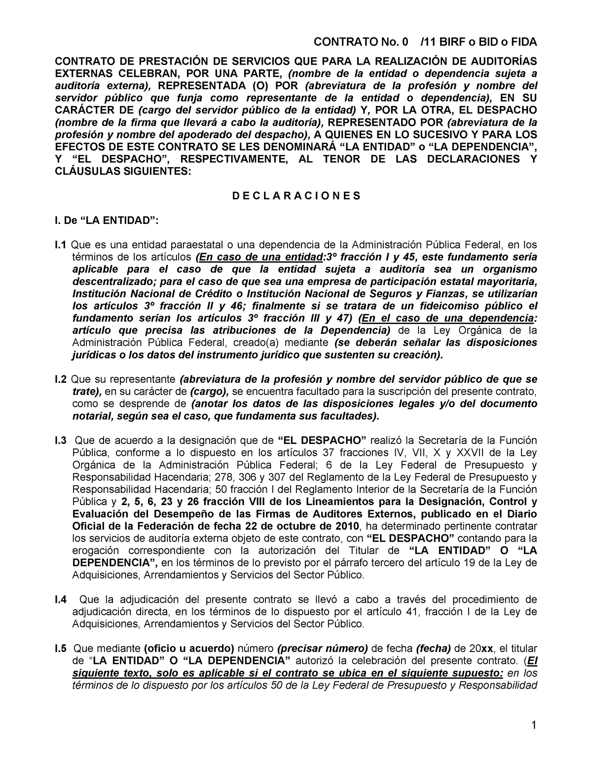 Mesicic 4 Mex SFP Modelo - CONTRATO DE PRESTACI”N DE SERVICIOS QUE PARA ...