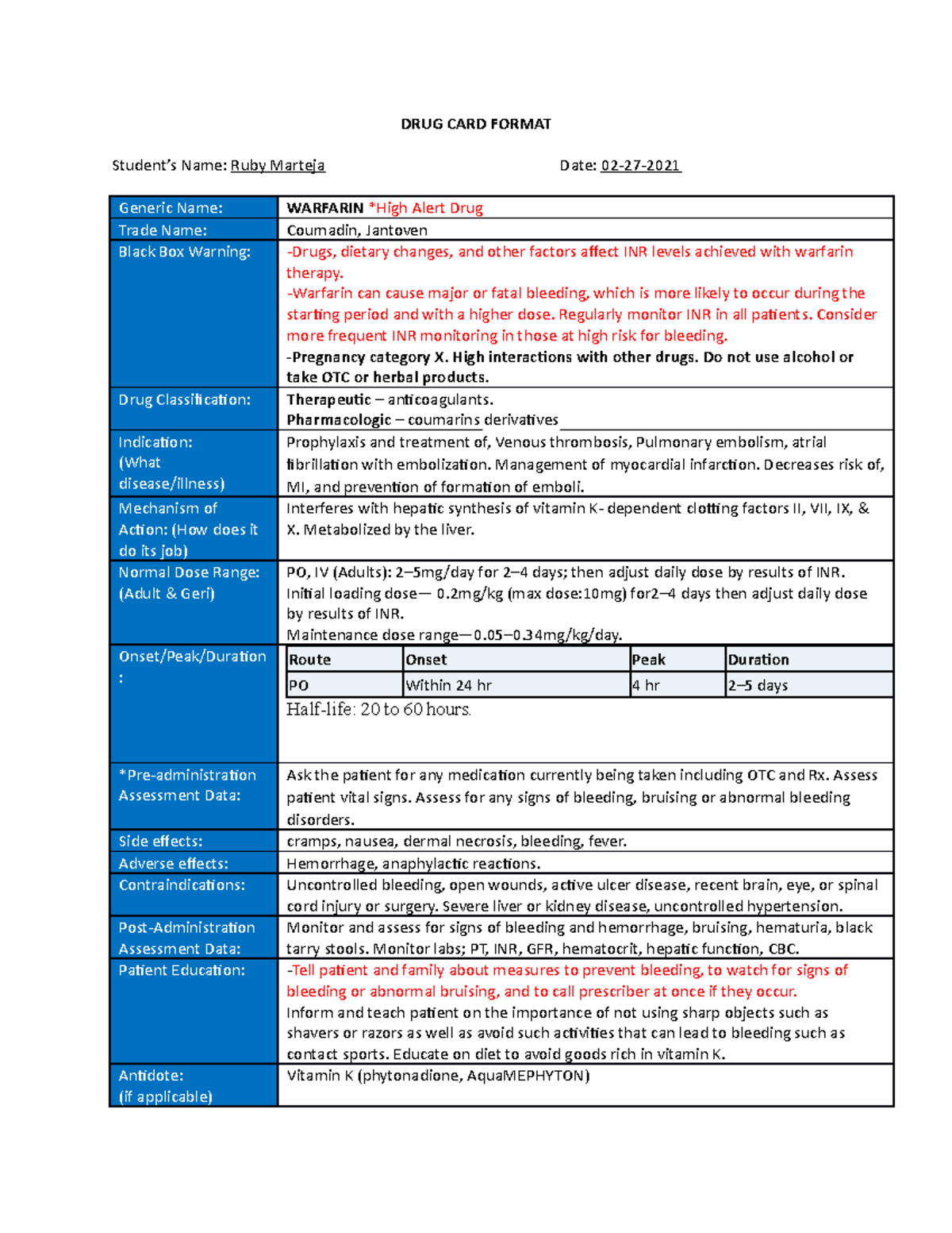 drug-card-coumadin-drug-card-format-student-s-name-ruby-marteja-date