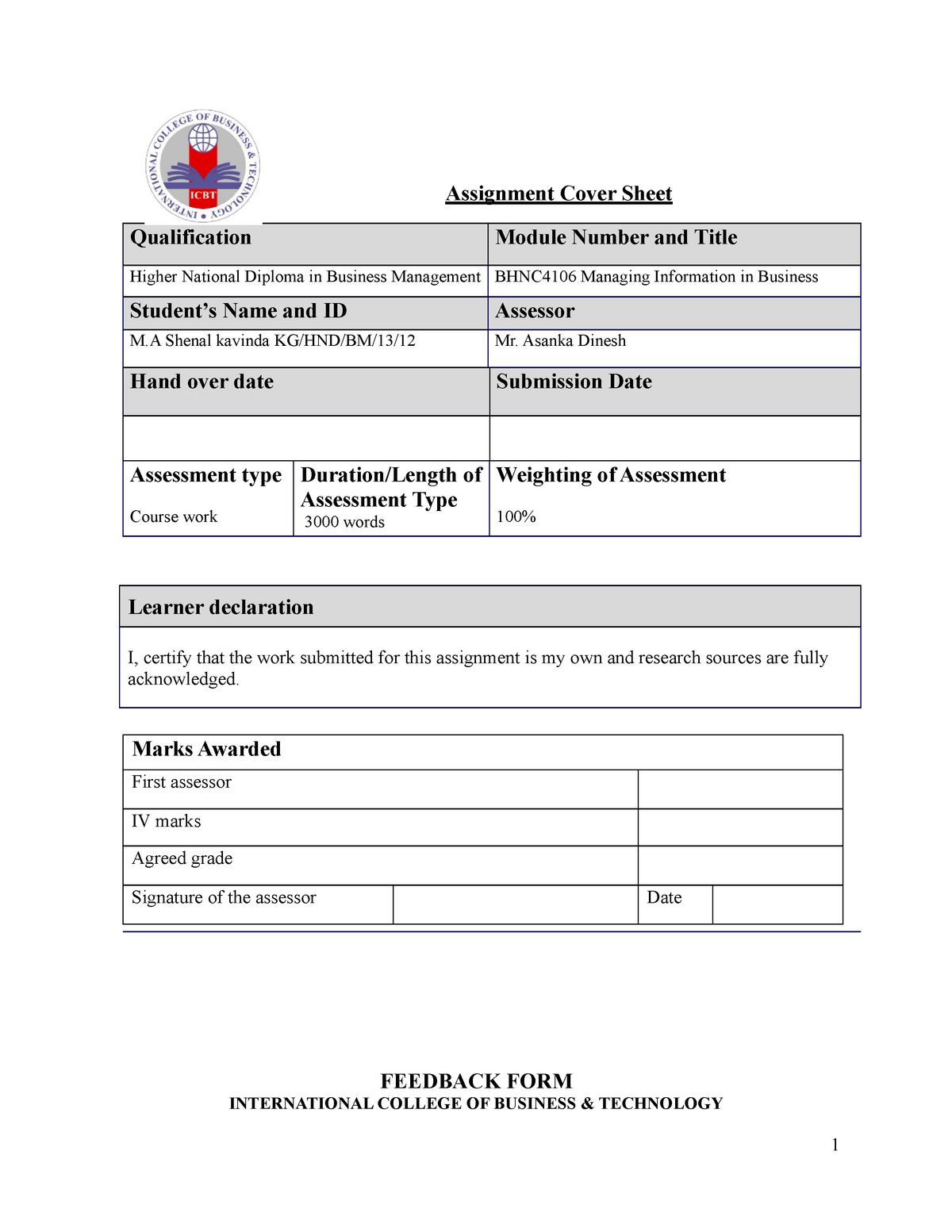 conditional assignment form mib