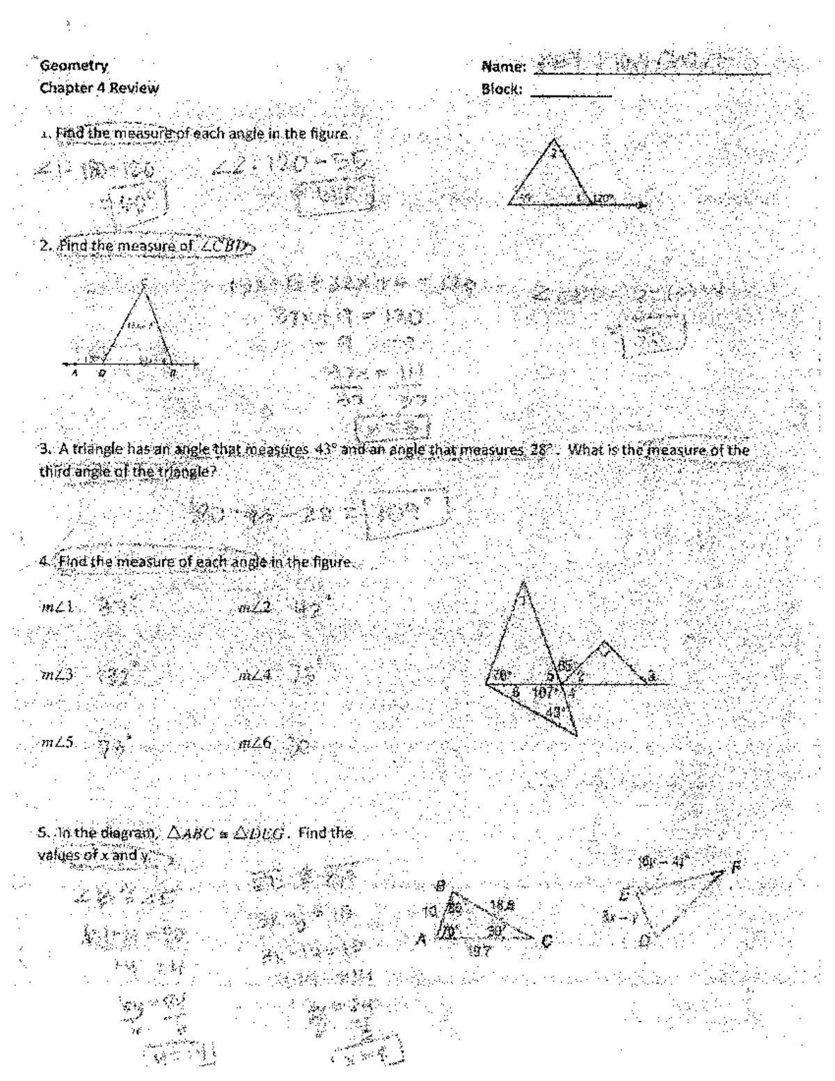 Chapter 4 Answer Key Flow Charts - Geometry Name: KEY Flow chart ...