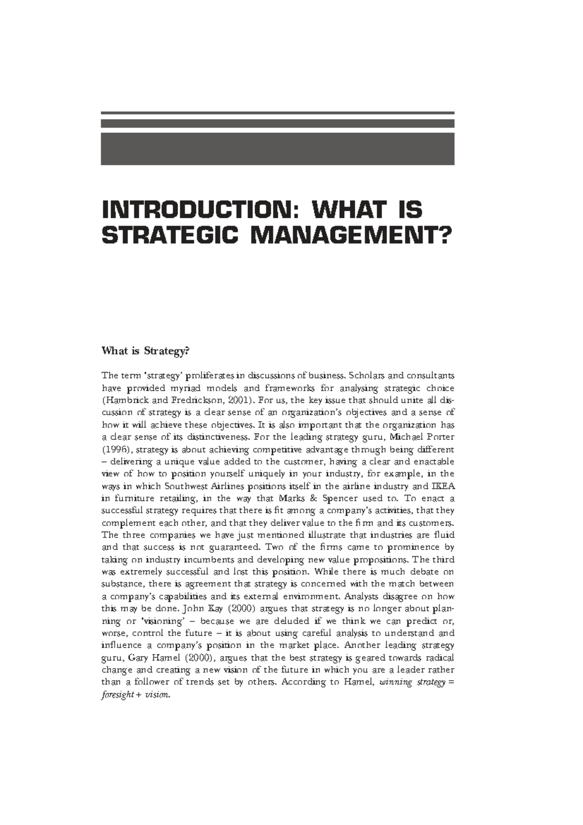Communication skills - INTRODUCTION: WHAT IS STRATEGIC MANAGEMENT? What ...