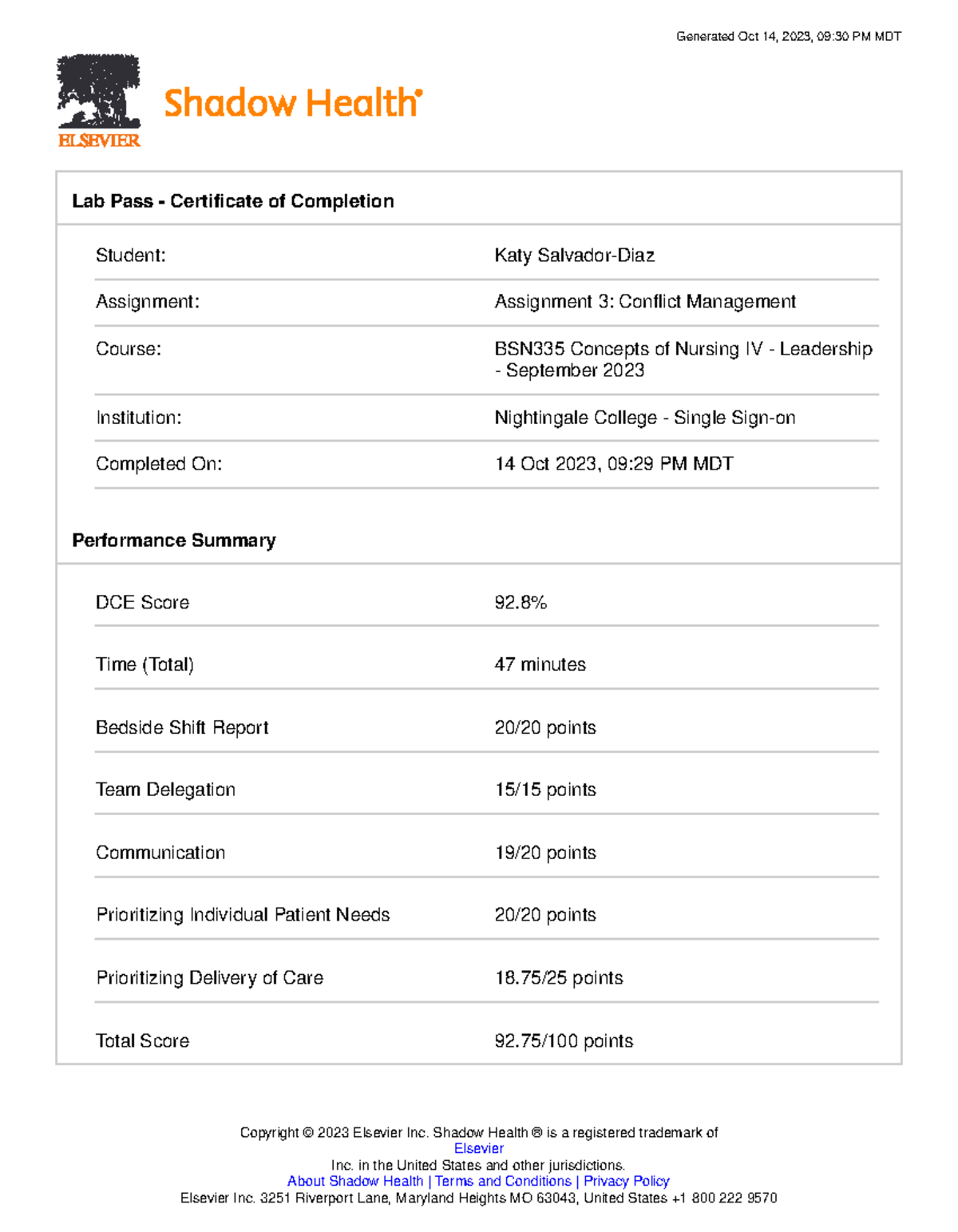 Delegationweek 6 - delegation sherpath answers - Generated Oct 14, 2023 ...