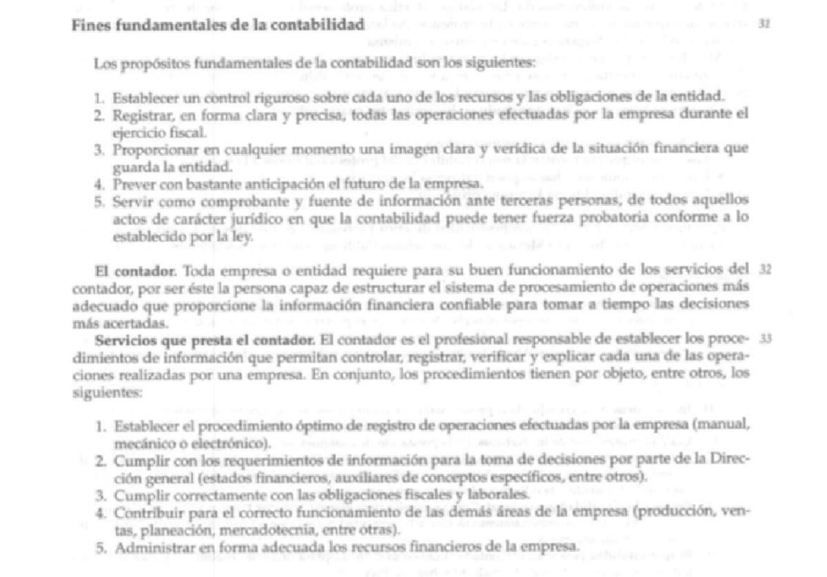 Fines fundamentales de la contabilidad - contabilidad financiera - Studocu