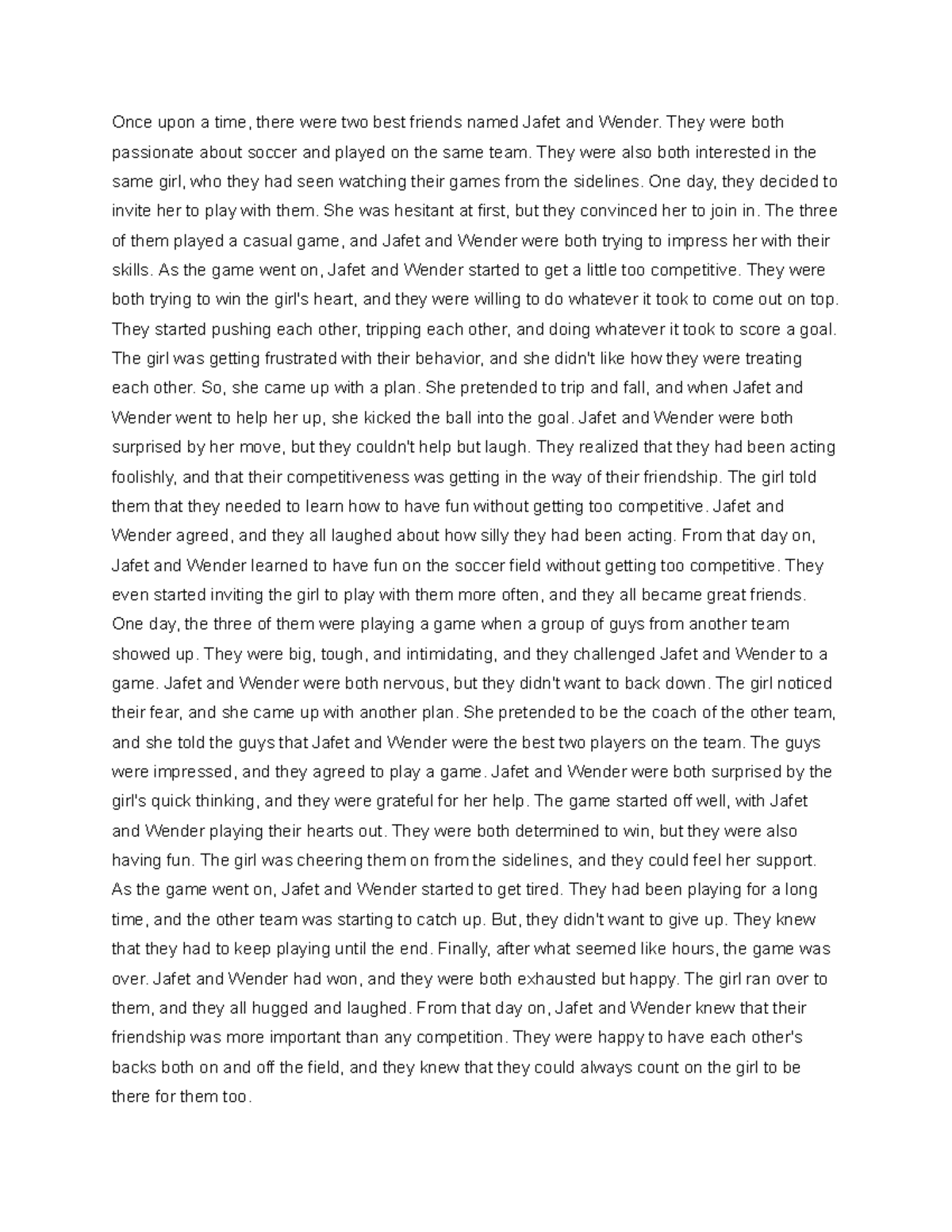 Wednesday writing - its a work that the teacher put us to do about our ...