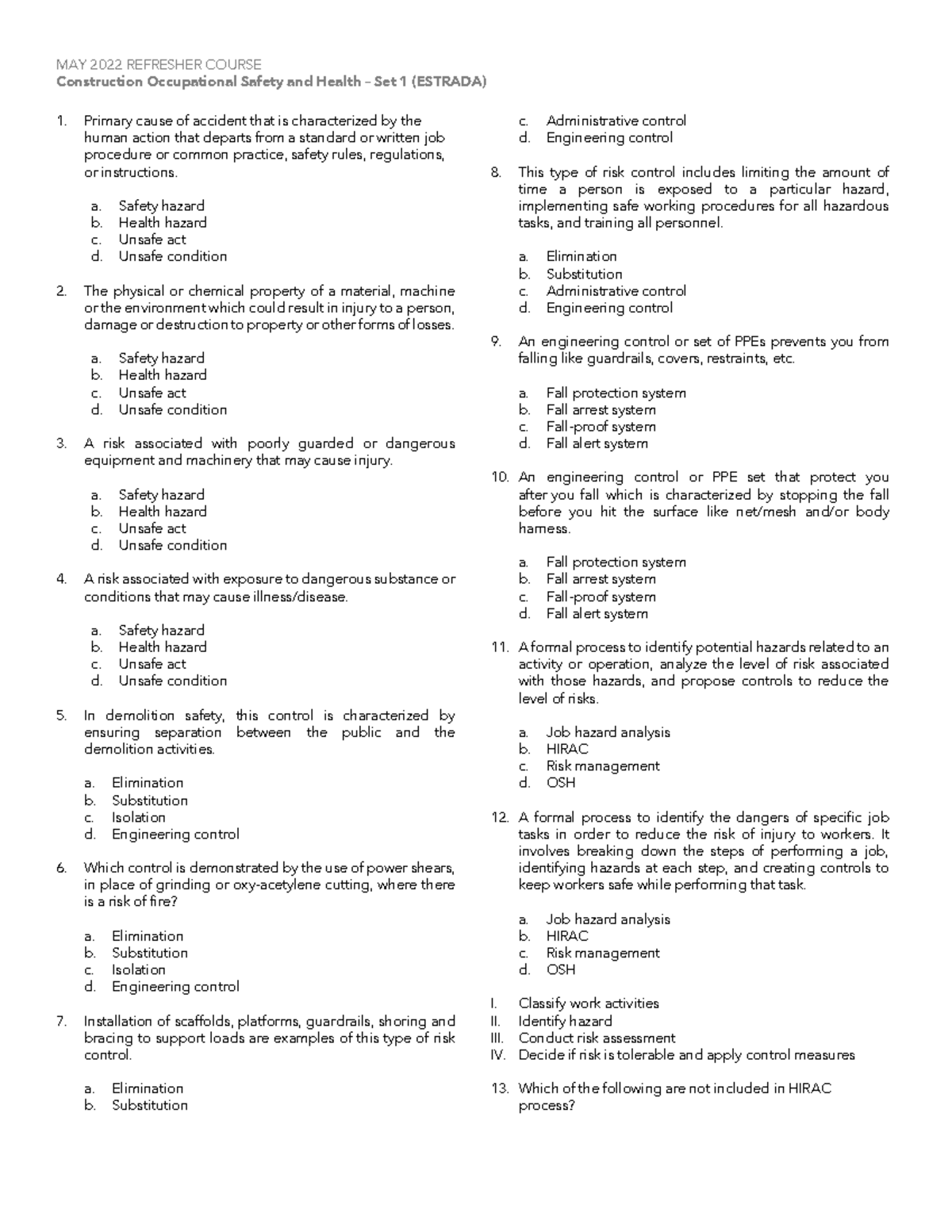 COSH Set 2 Estrada (Questionnaire) - Construction Occupational Safety ...