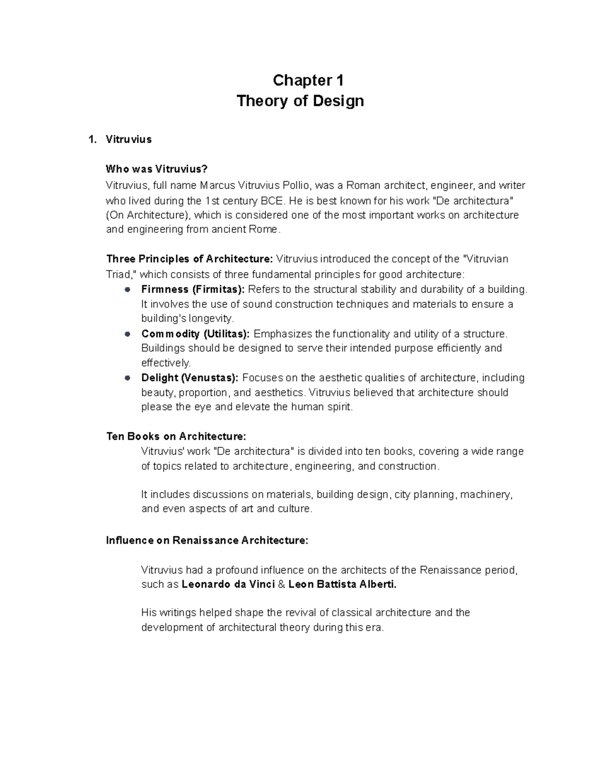 Chapter 1 - hello - Chapter 1 Theory of Design Vitruvius Who was ...