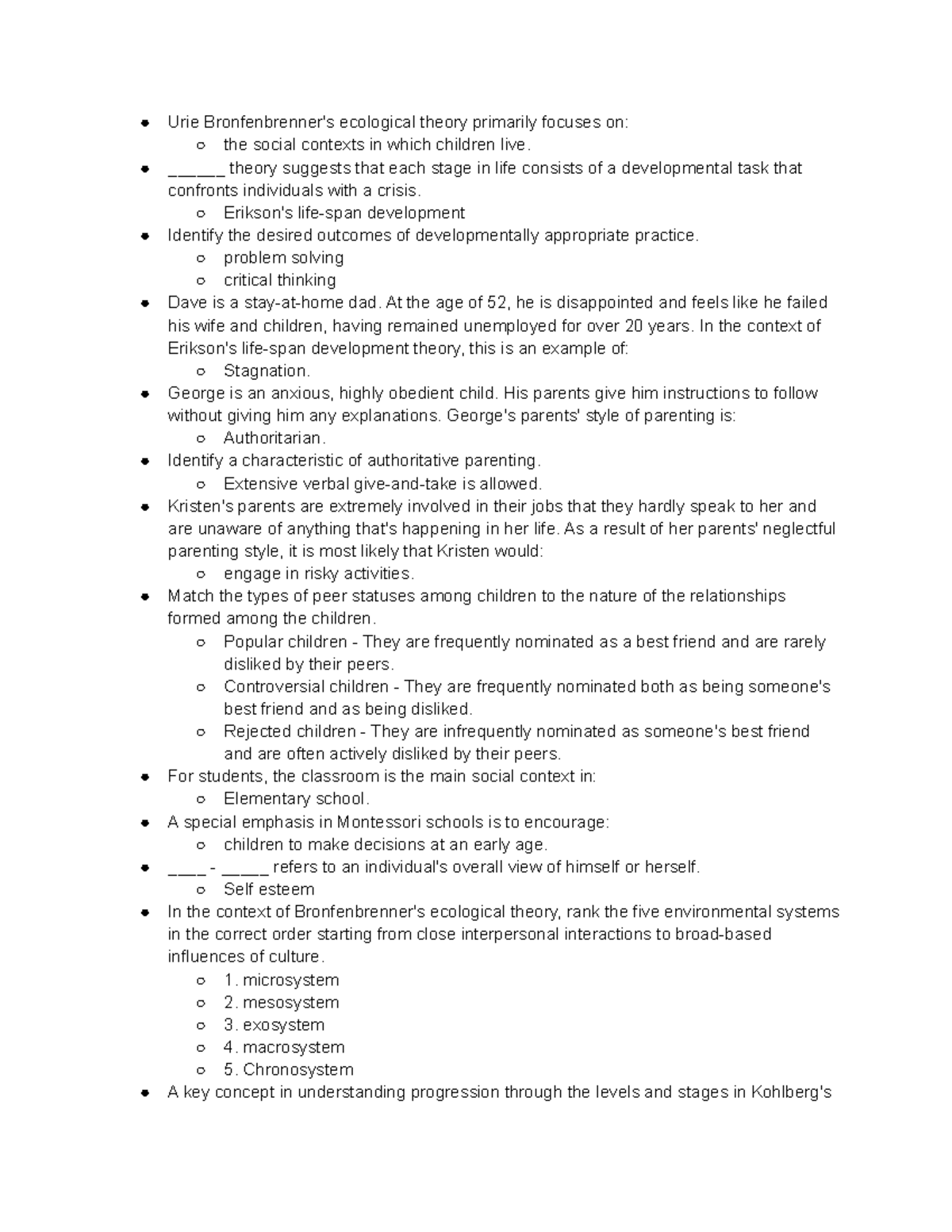 Chapter 3 Quiz - Professor Diana Aria, Mcgraw Connect Hill Book - Urie 