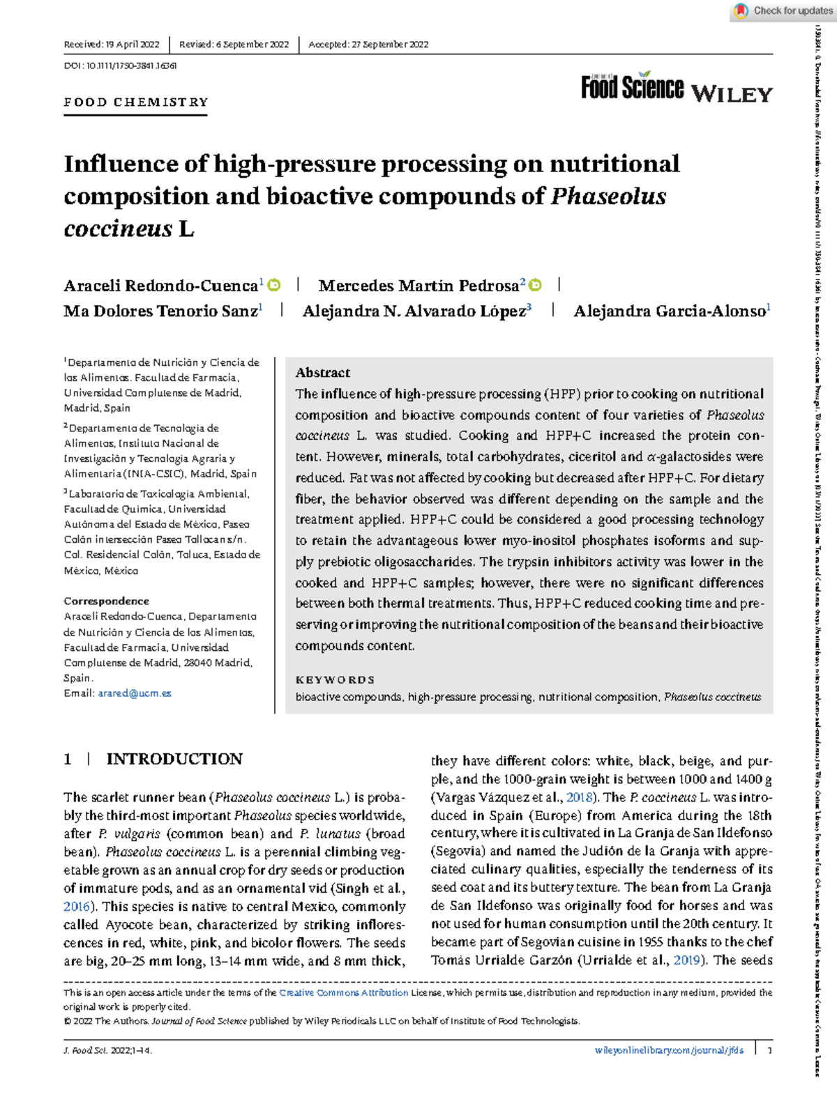 HPPP food science - apontamentos - Received: 19 April 2022 Revised: 6 ...