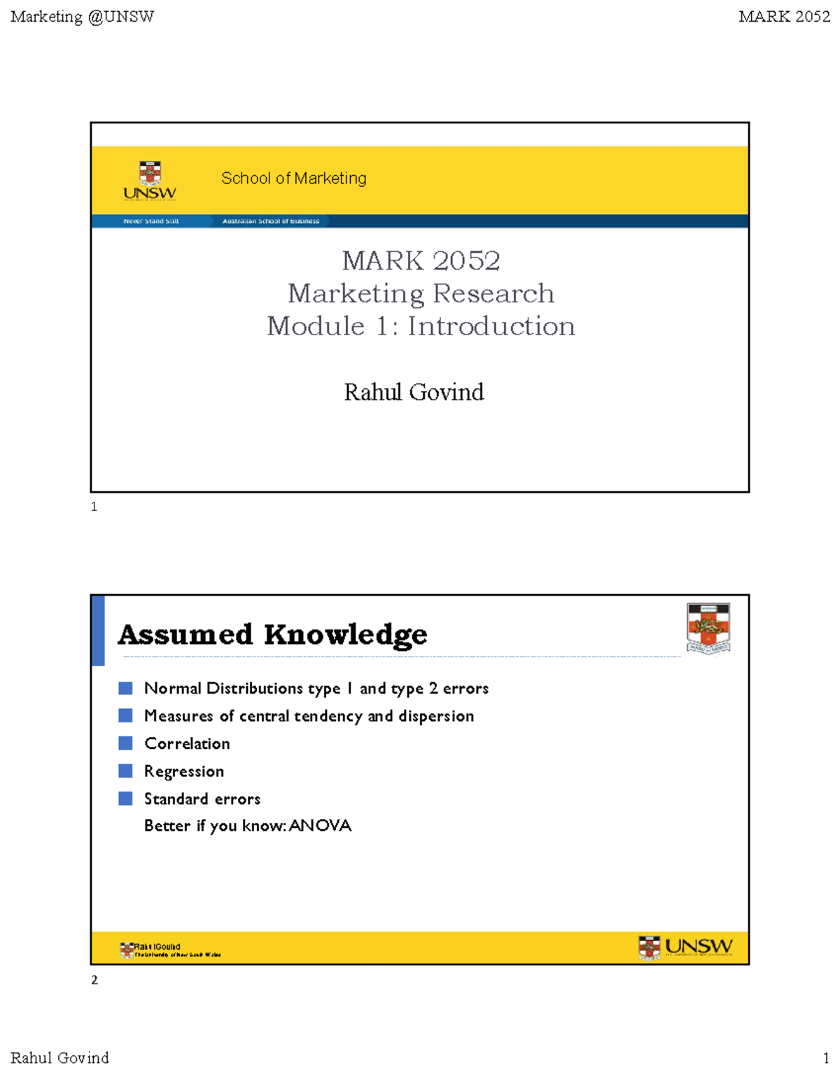 Complete Slides - COMM1170 - UNSW Sydney - Studocu