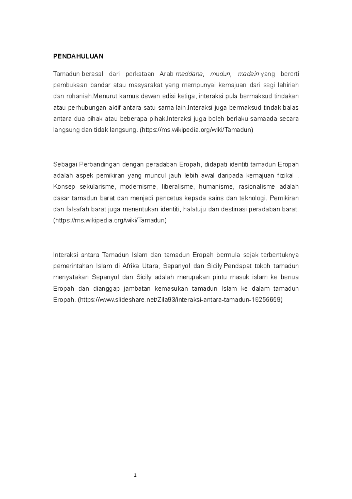 Ctu 551 Ac2201c Latest Ustaz Pendahuluan Tamadun Berasal Dari Perkataan Arab Maddana Mudun Studocu