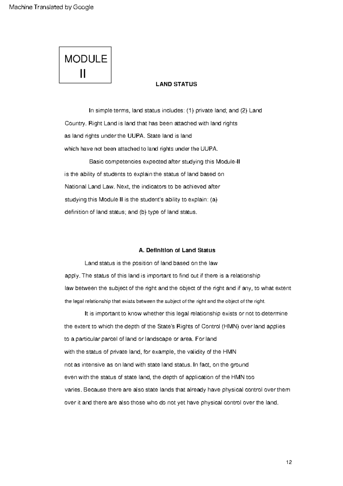 Hukum-Tanah-19-20 - Hukum Tanah - 12 Definition Of Land Status; And (b ...