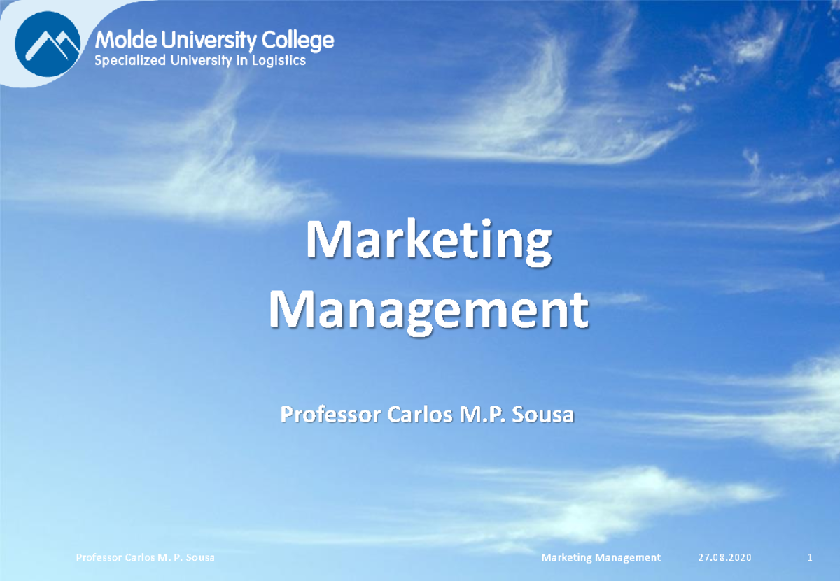 Session 1 Introduction To Marketing Management - Marketing Management ...