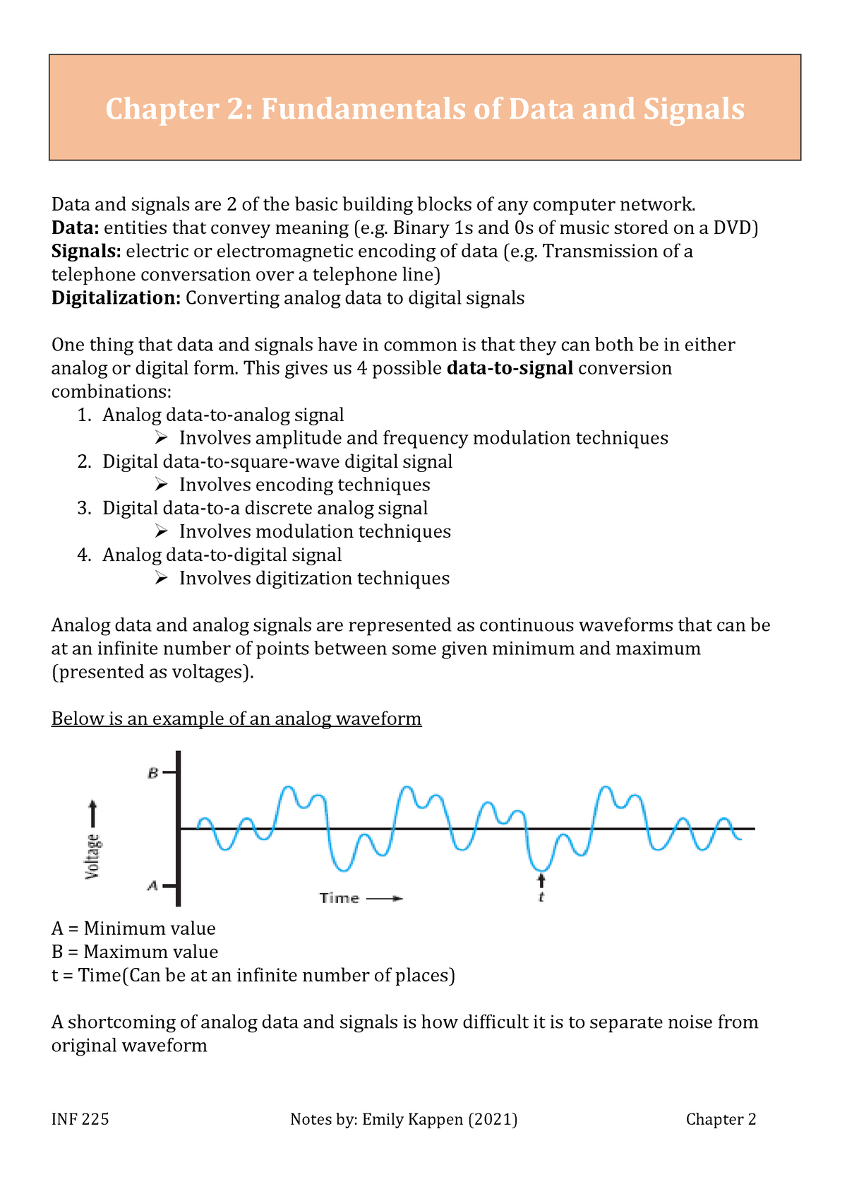 Chapter 2 Fundamentals Of Data And Signals - Data And Signals Are 2 Of ...