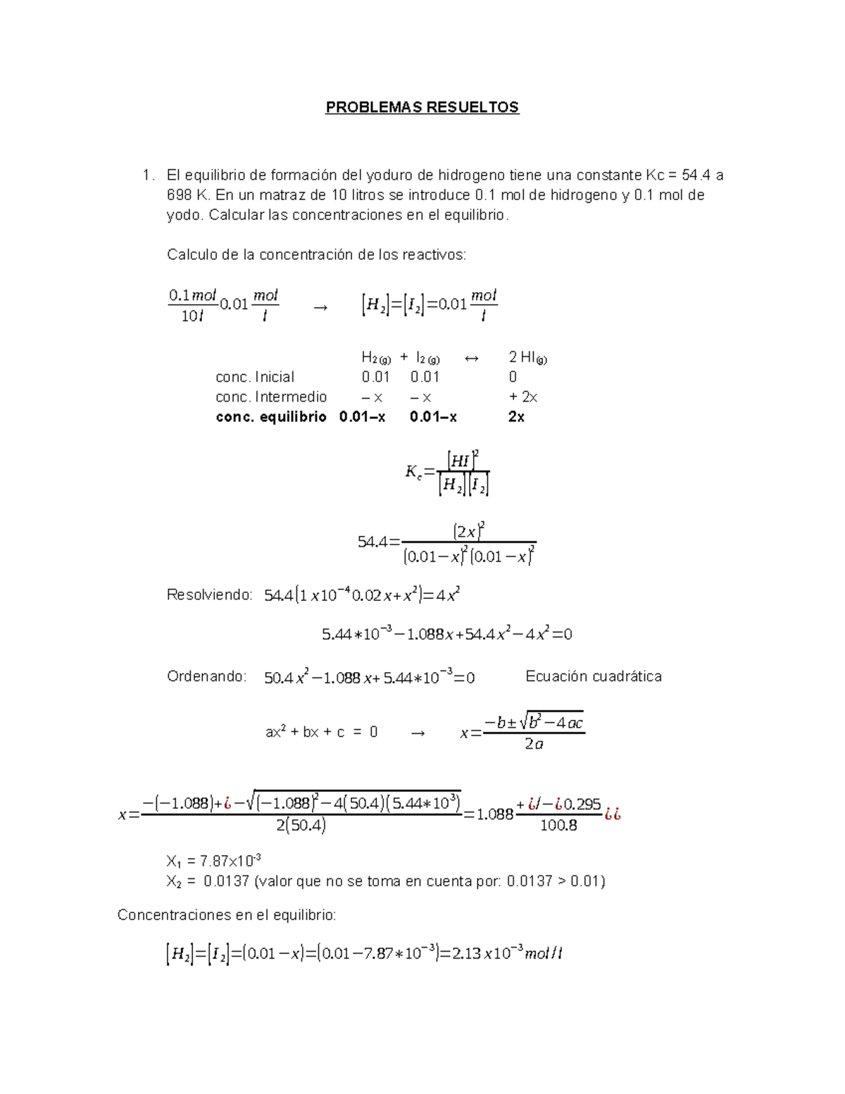 Problemas Resueltos Y Propuestos - PROBLEMAS RESUELTOS 1. El Equilibrio ...