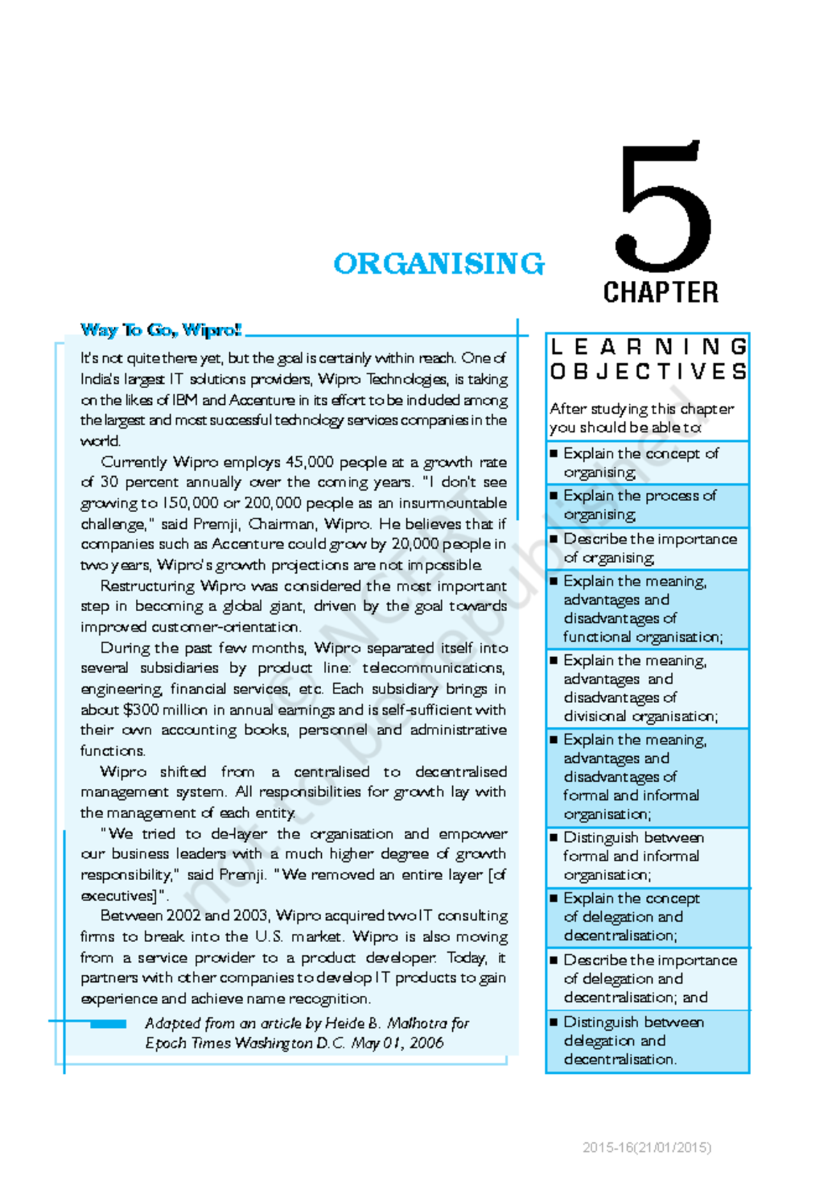 Business 5 - Chapter 5 - ORGANISINGORGANISING CHAPTER 5 It’s Not Quite ...