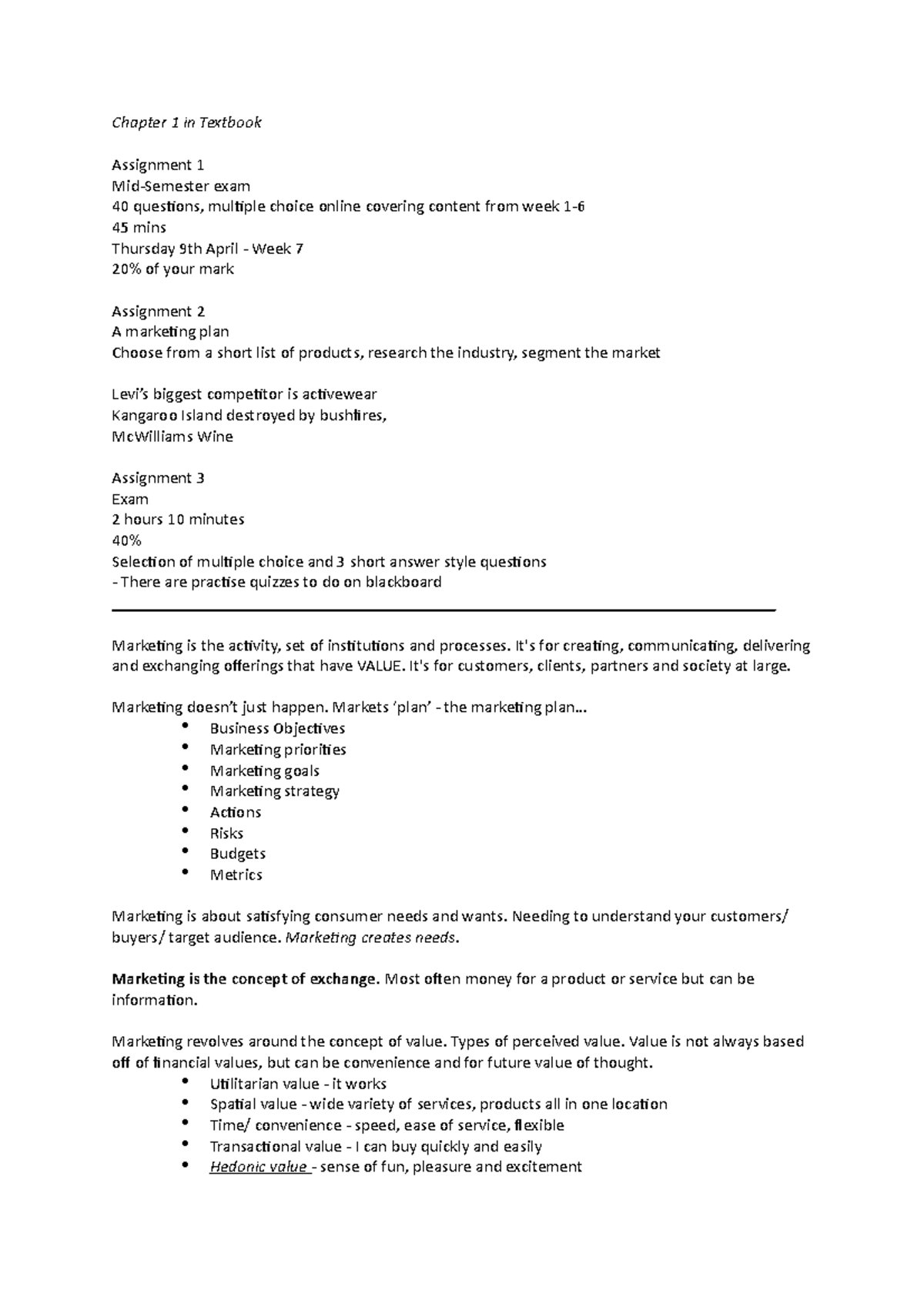 Chapter 1 in BSB126 - Lecture notes 1 - Chapter 1 in Textbook ...
